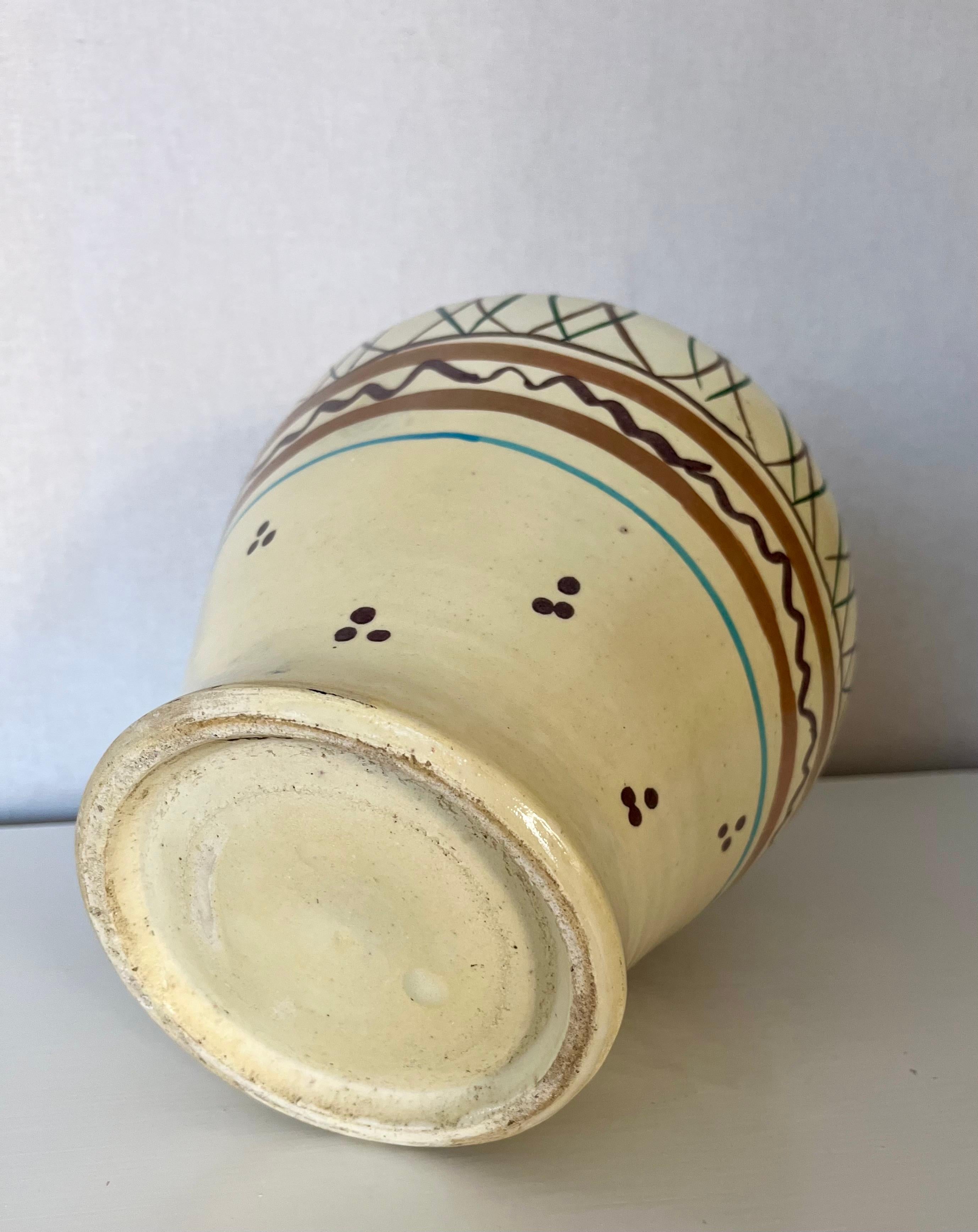 Grande brocca/vaso in ceramica dipinta a mano, 1960 in vendita 2