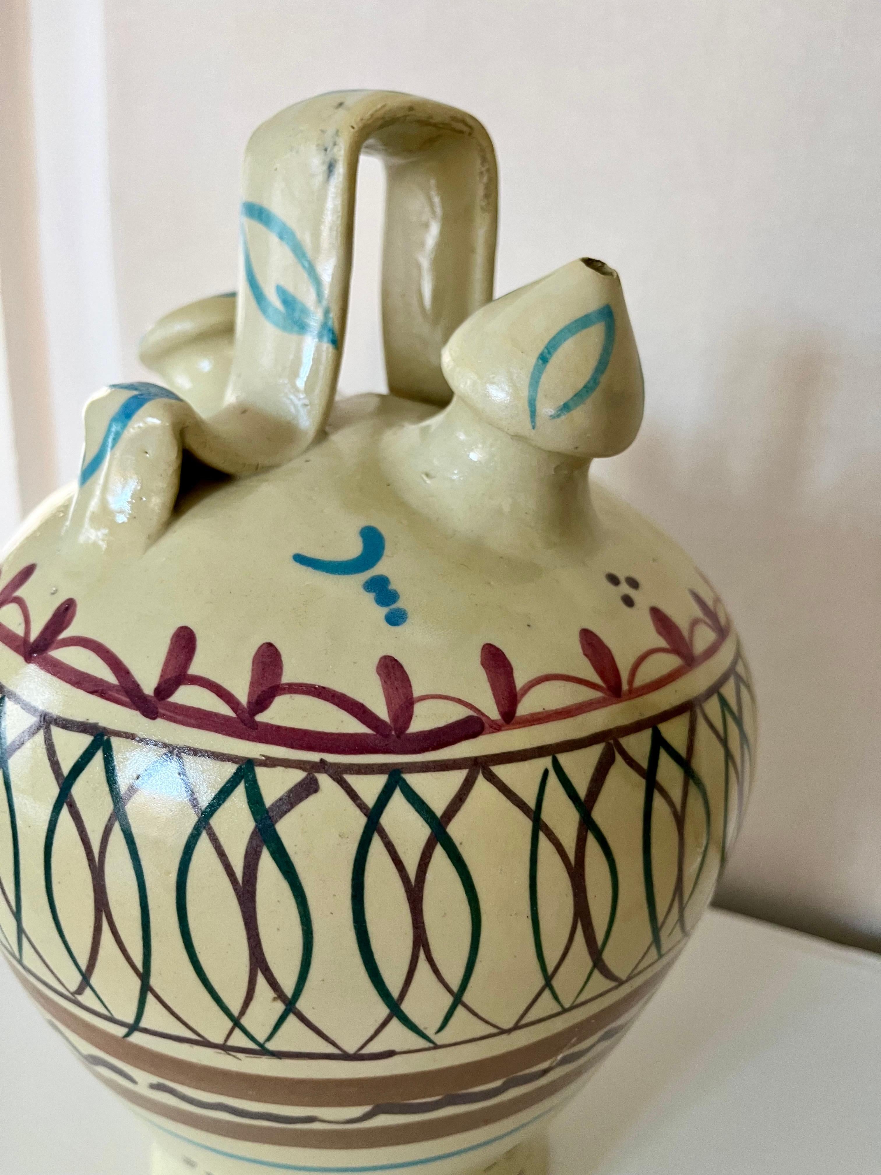 Italiano Grande brocca/vaso in ceramica dipinta a mano, 1960 in vendita