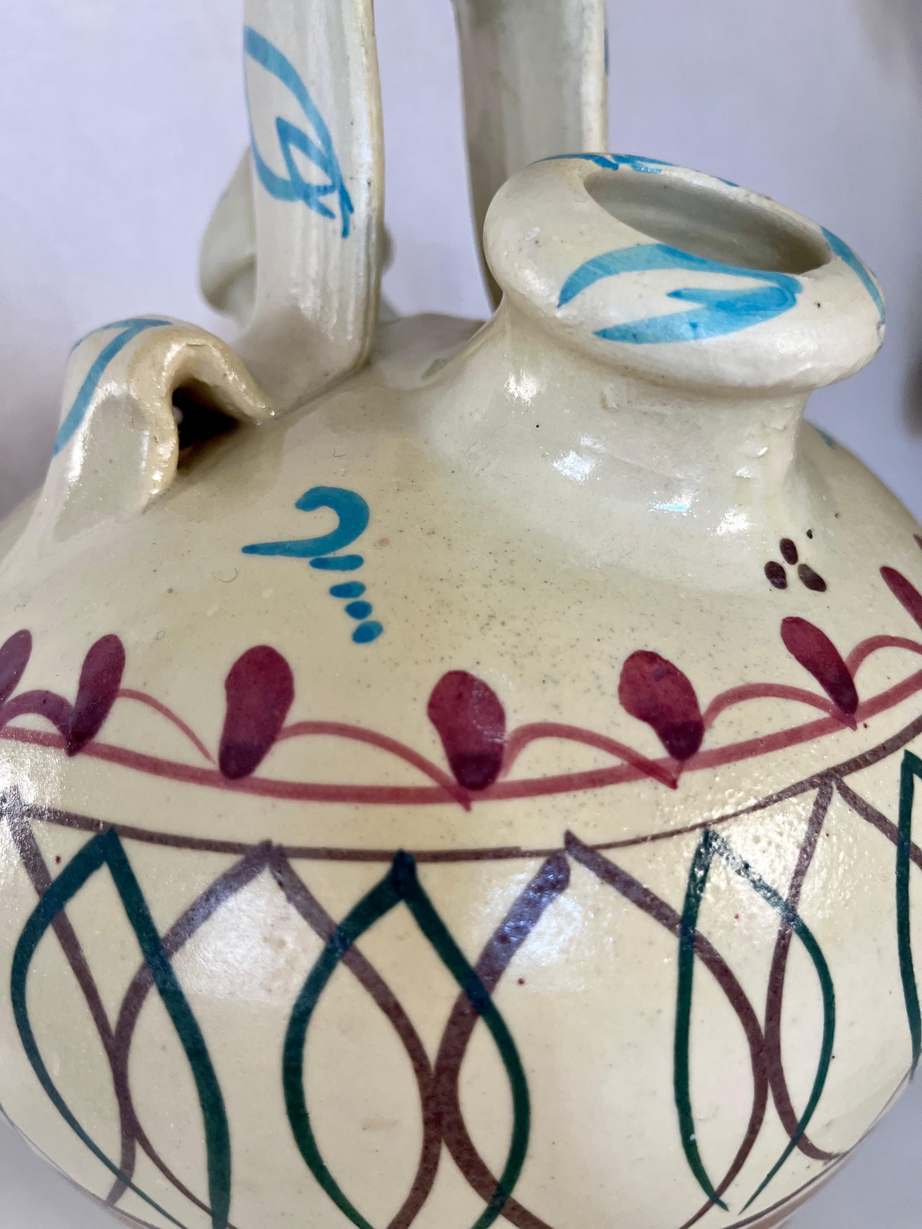 Metà XX secolo Grande brocca/vaso in ceramica dipinta a mano, 1960 in vendita