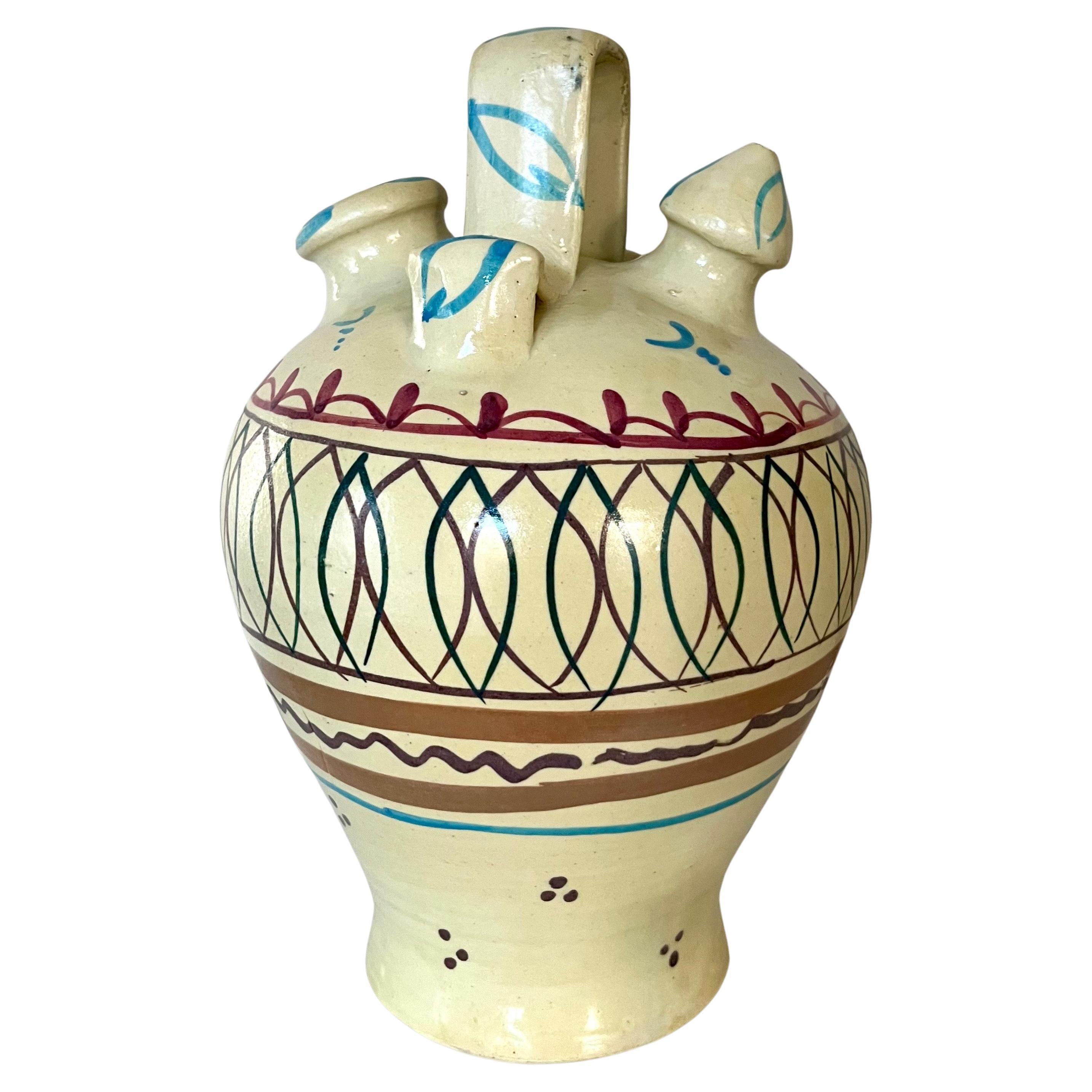 Italian Vintage Large Hand-Painted Ceramic Jug / Vase, 1960s