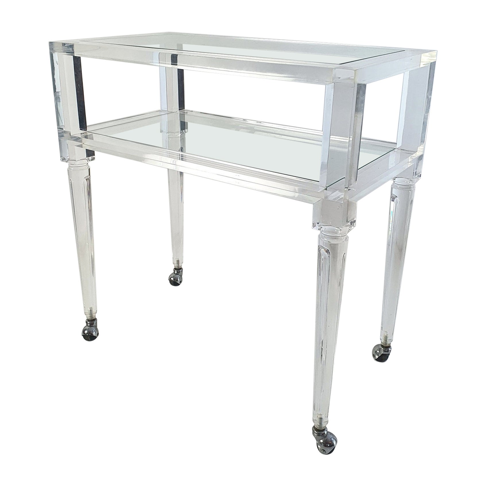 Chariot de bar italien vintage en lucite