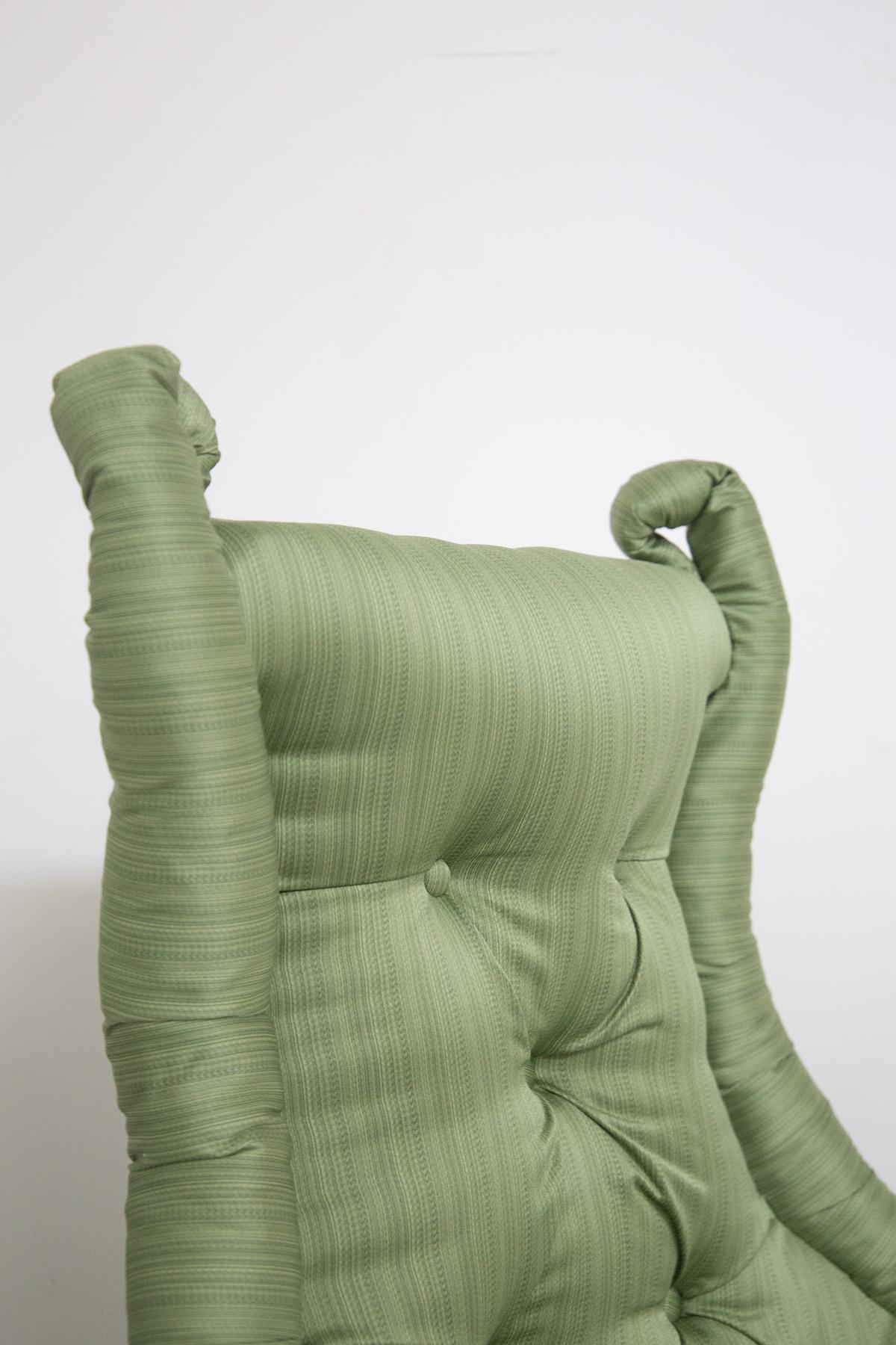 green satin couch