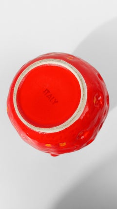 Italian Vintage Majolica Jug in the shape of a Strawberry,  Italica ARS Style