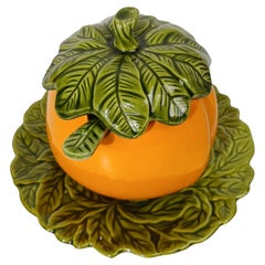 Italian Vintage Majolica Sugar Bowl in the shape of a Pepper by Italica ARS