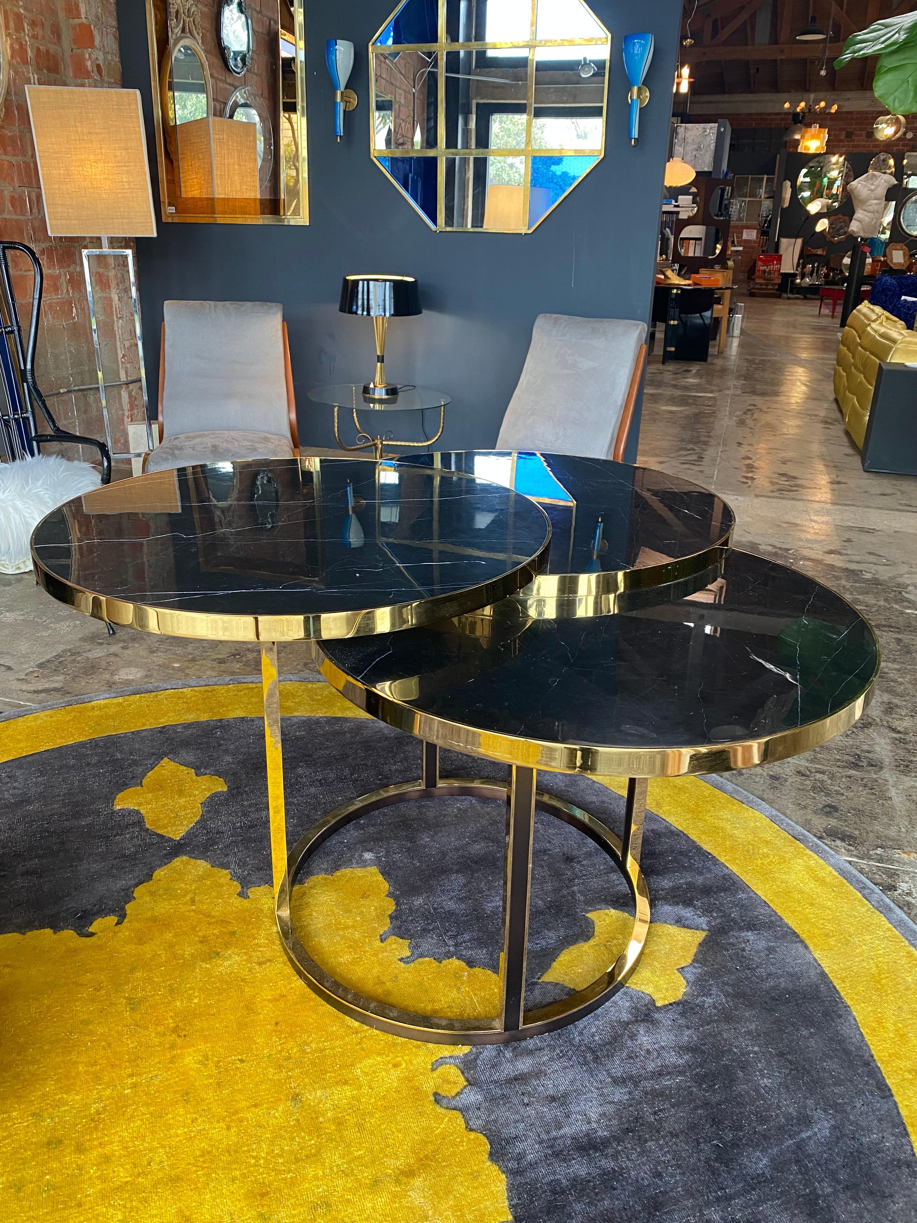 Italian Vintage Marble and Brass Table, 1980s by Alexander McQueen For Sale 3