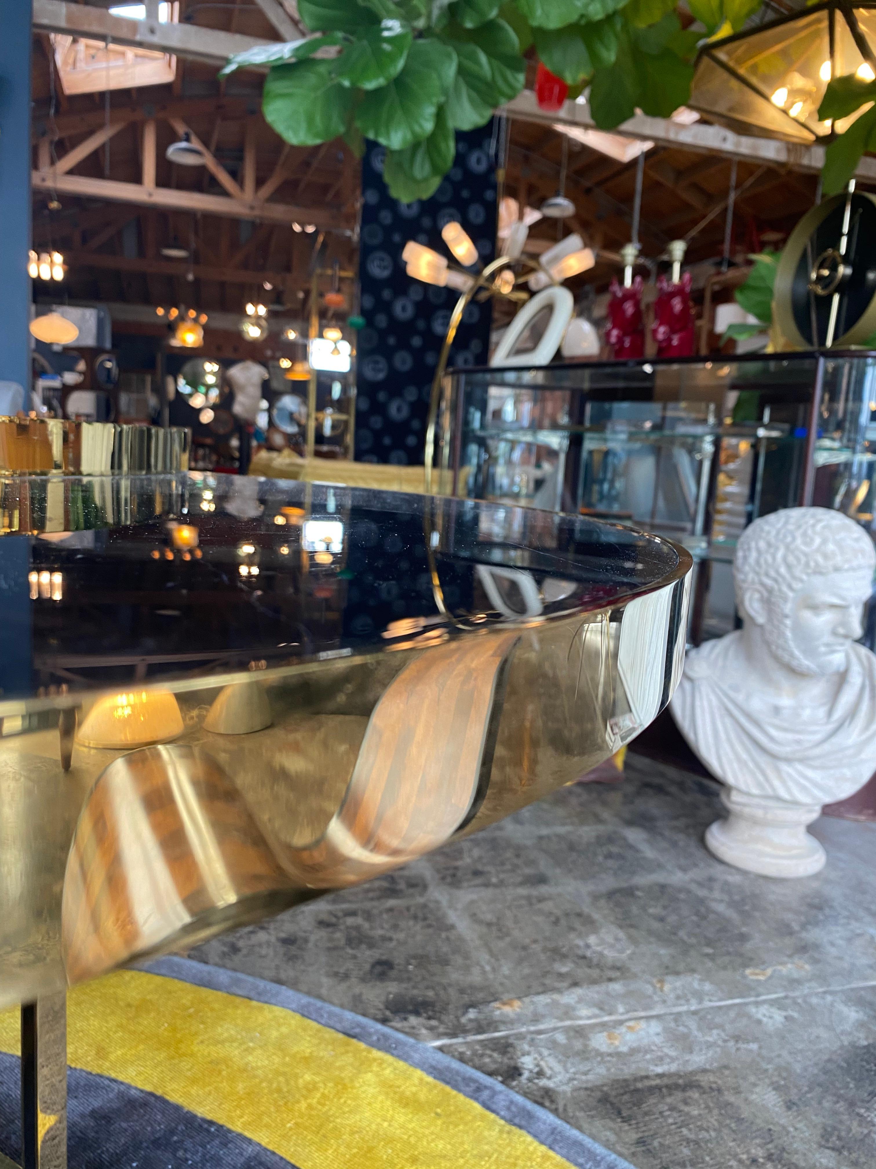 Italian Vintage Marble and Brass Table, 1980s by Alexander McQueen In Excellent Condition For Sale In Los Angeles, CA