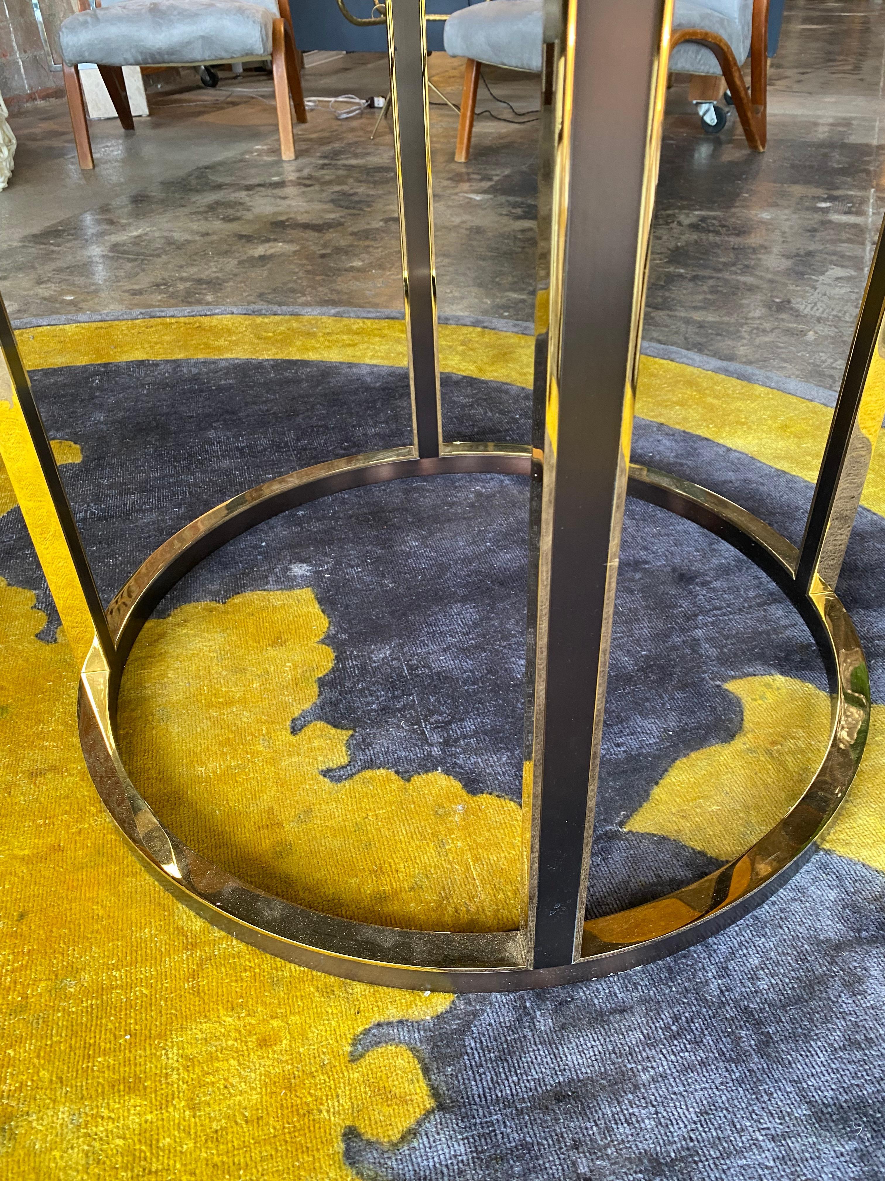 Late 20th Century Italian Vintage Marble and Brass Table, 1980s by Alexander McQueen For Sale