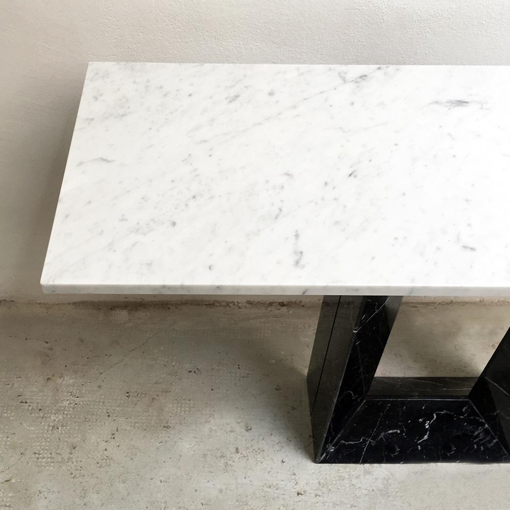 Late 20th Century Italian Vintage Marquinia Marble and Carrara Marble Entrance Consolle, 1970s
