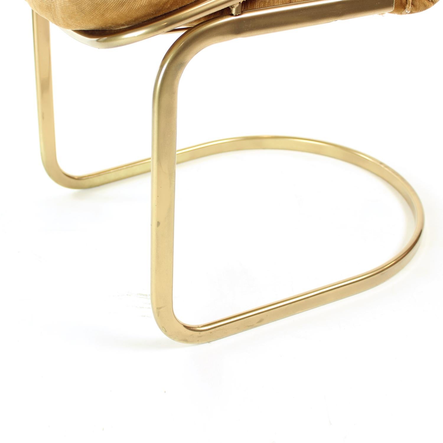 Italienische Vintage-Metallstühle in Gold, Italien, 1970er Jahre im Angebot 6