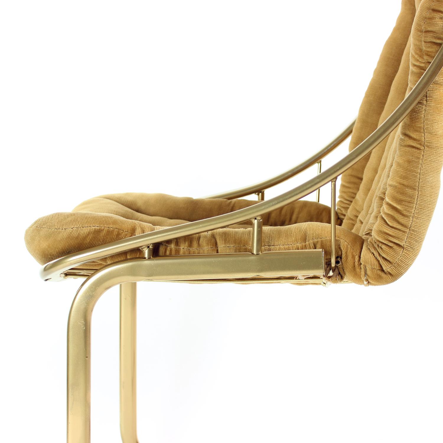 Italienische Vintage-Metallstühle in Gold, Italien, 1970er Jahre im Angebot 7
