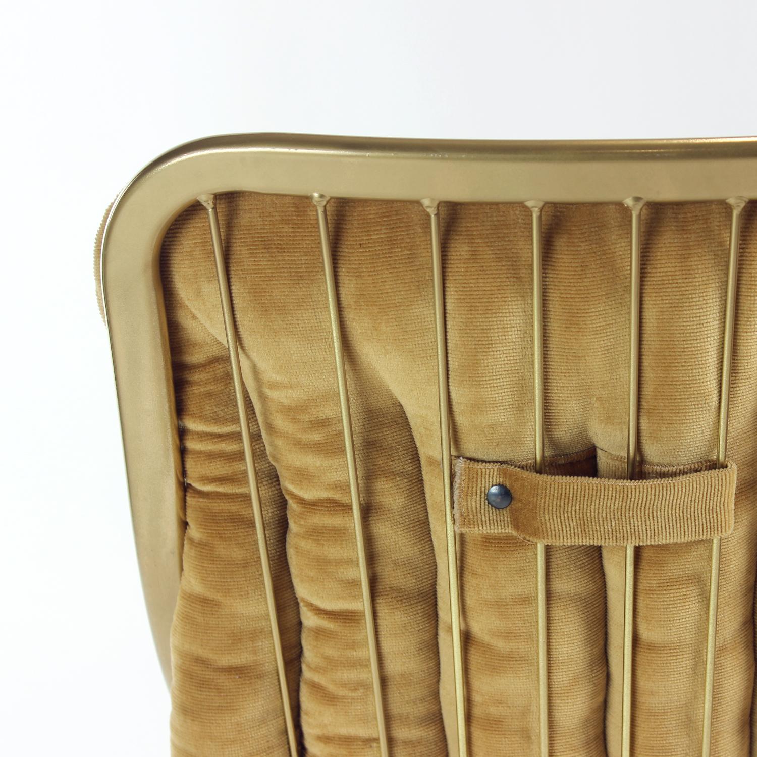 Italienische Vintage-Metallstühle in Gold, Italien, 1970er Jahre im Angebot 2