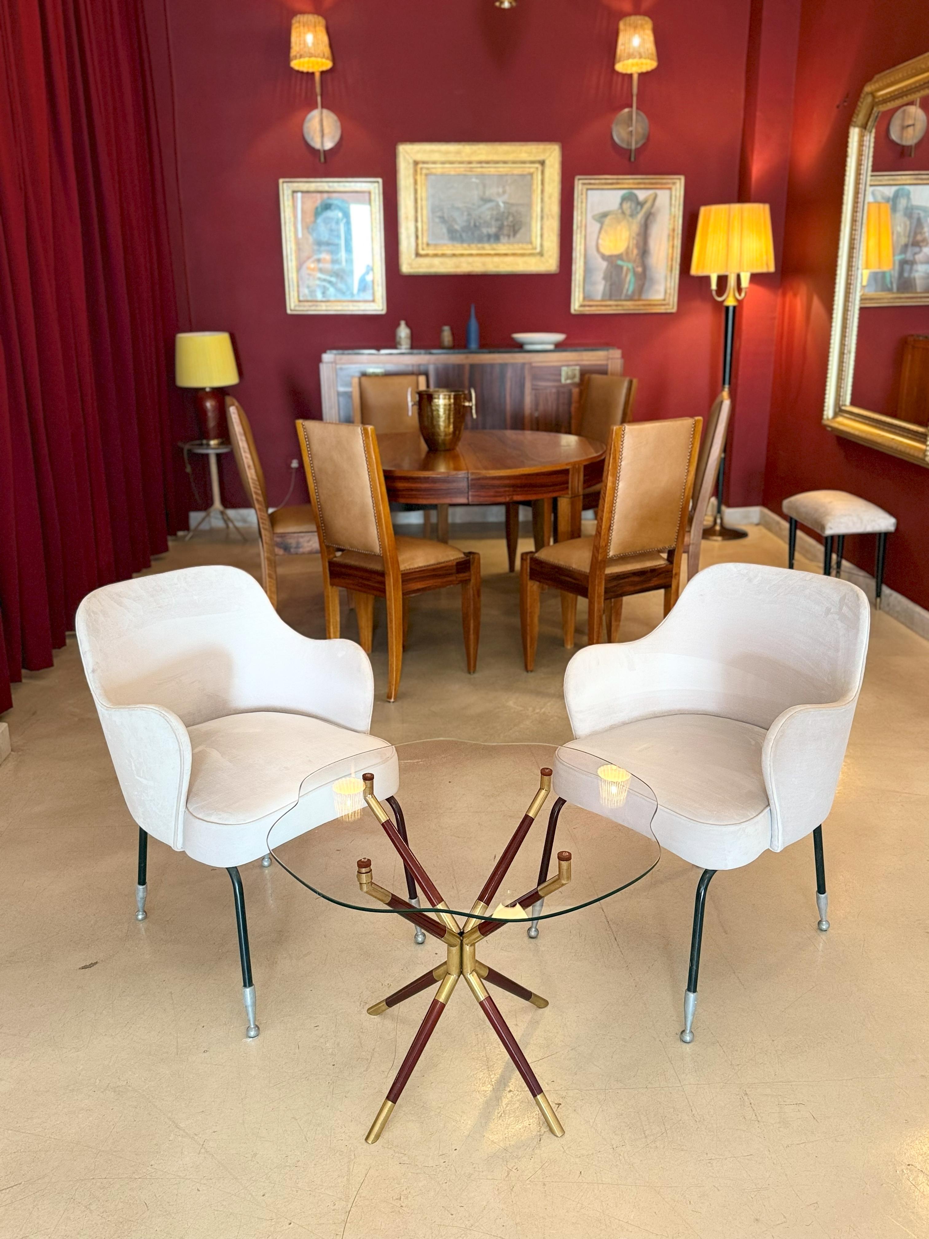 Mid-Century Modern Fauteuils italiens vintage du milieu du sicle, ensemble de deux, annes 1950 en vente
