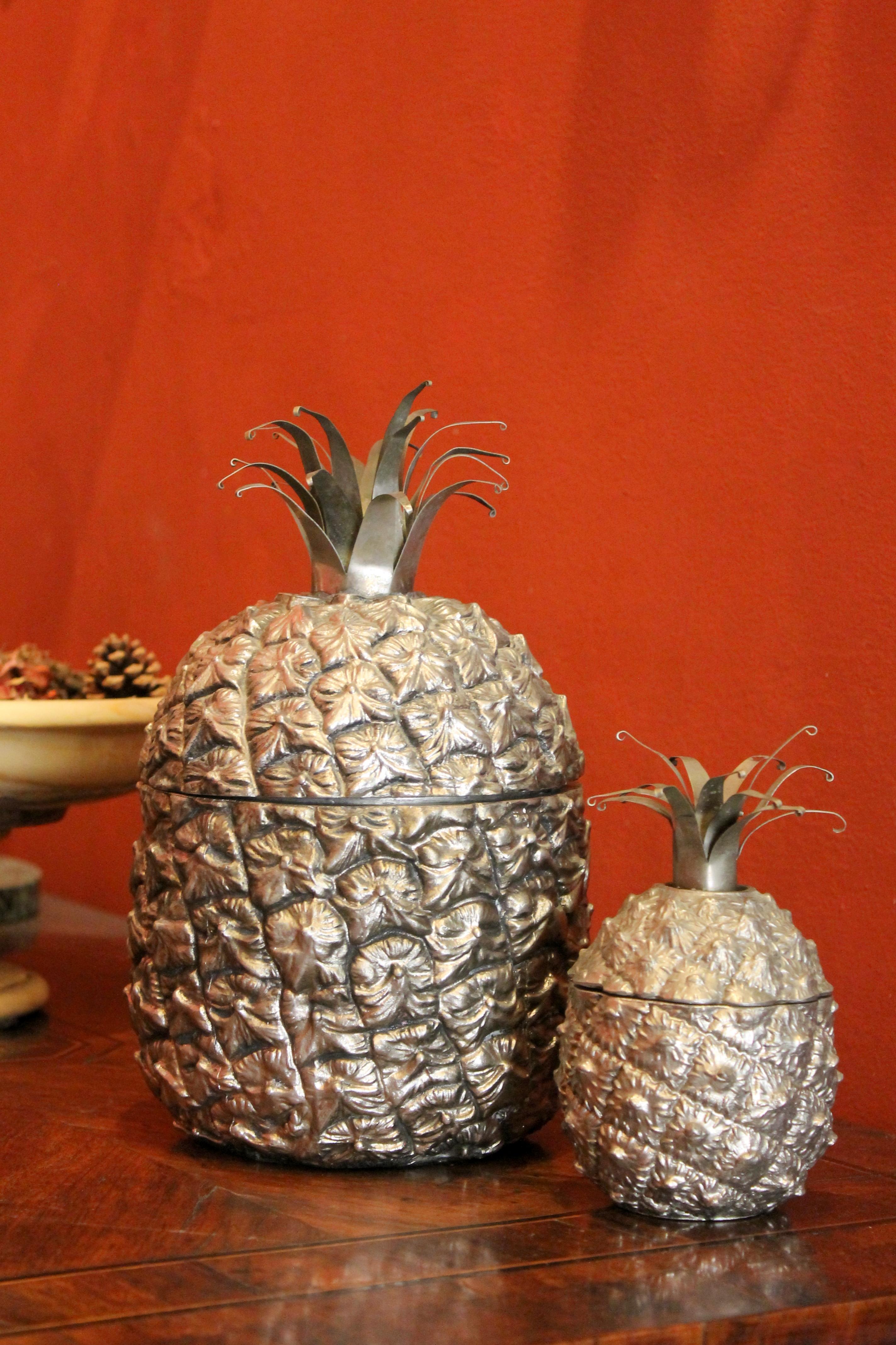 Seau à glace et sucrier en forme d'ananas argenté, de style italien moderne du milieu du siècle dernier en vente 3