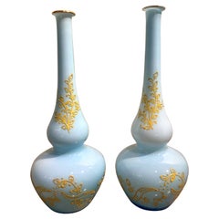 Italienische Vintage- Solitärvasen aus türkisfarbenem Opal-Muranoglas aus der Mitte des Jahrhunderts