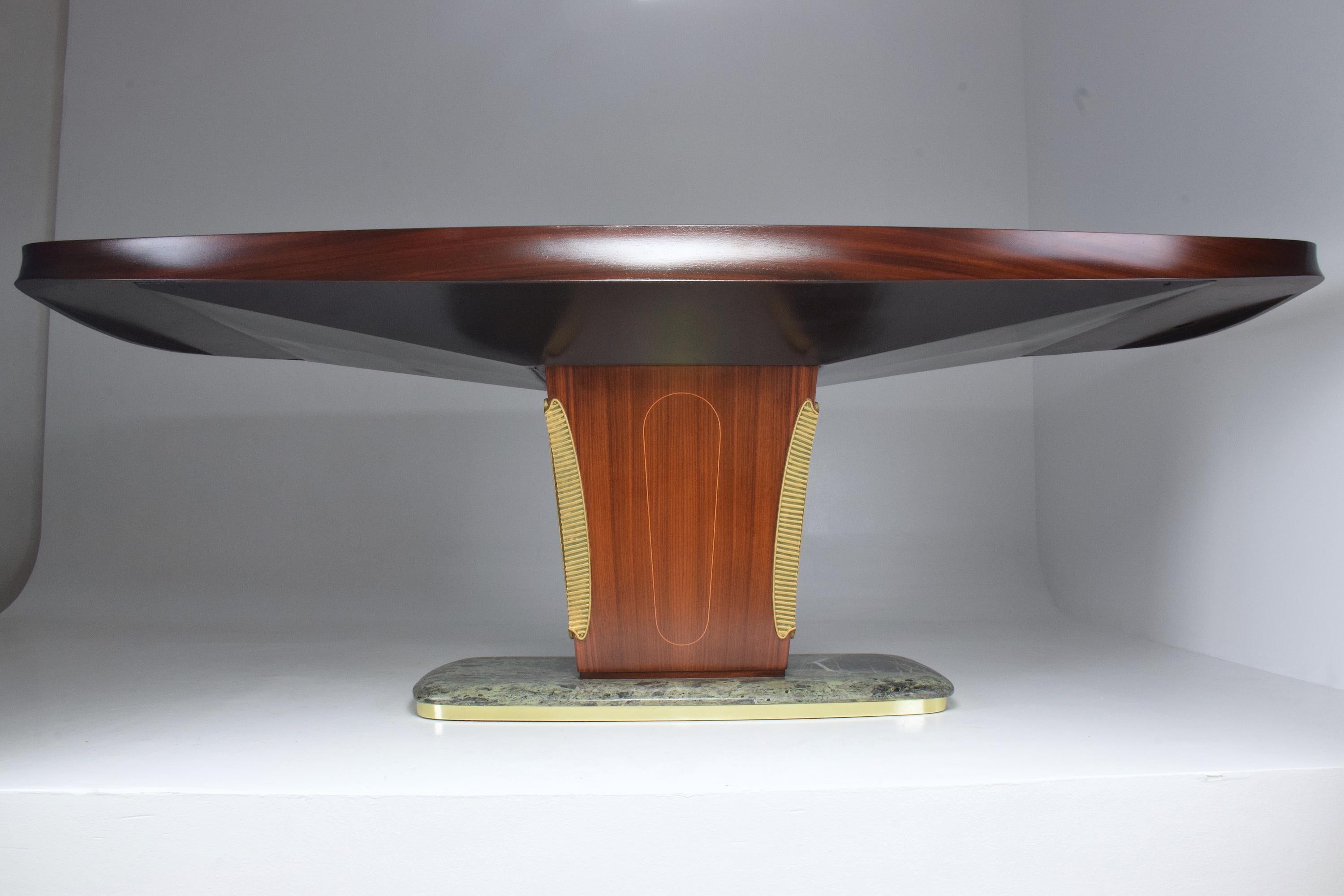 Italian Vintage Midcentury Dining Table by Vittorio Dassi, 1940s-1950s In Good Condition In Paris, FR