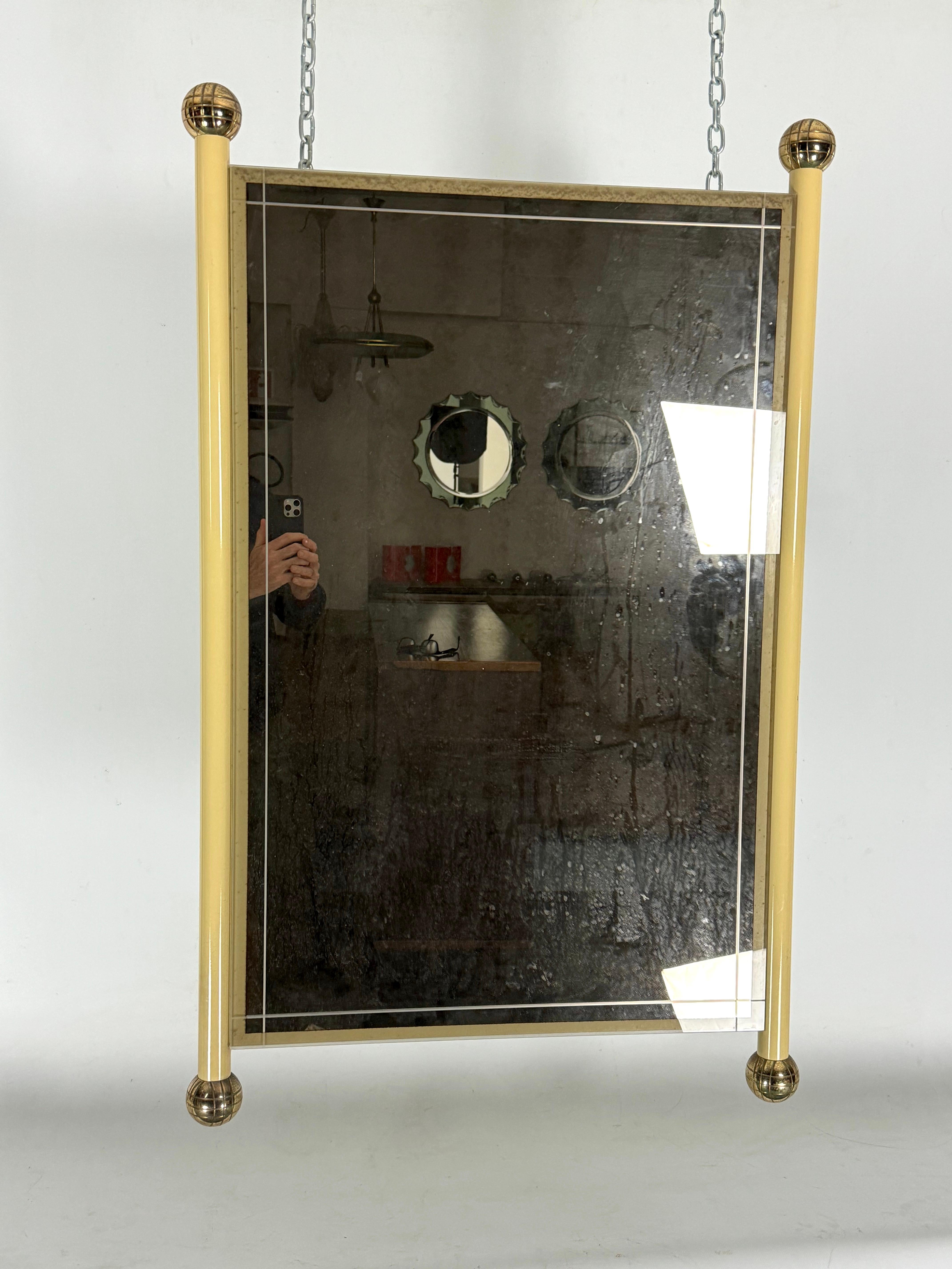 Italienischer Vintage-Spiegel im Stil von Tommaso Barbi. Italien 1970er Jahre im Angebot 5