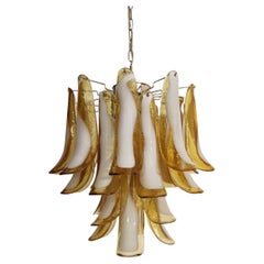 Italian Antique Murano chandelier - 26 amber glass petals