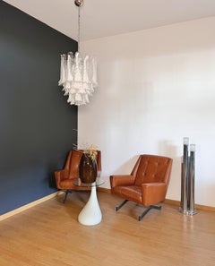 Lampadario Vintage Italian Glass di Murano 41 Lattimo Cravatta