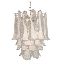 Lampadario Vintage Italian Glass di Murano 41 Lattimo Cravatta