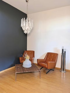 Italian Vintage Murano Chandelier 41 Glass lattimo Petals Drop