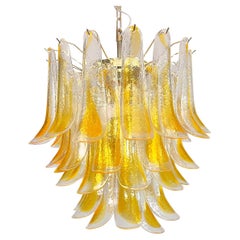 Lustre italien vintage de Murano - 41 verres orange.