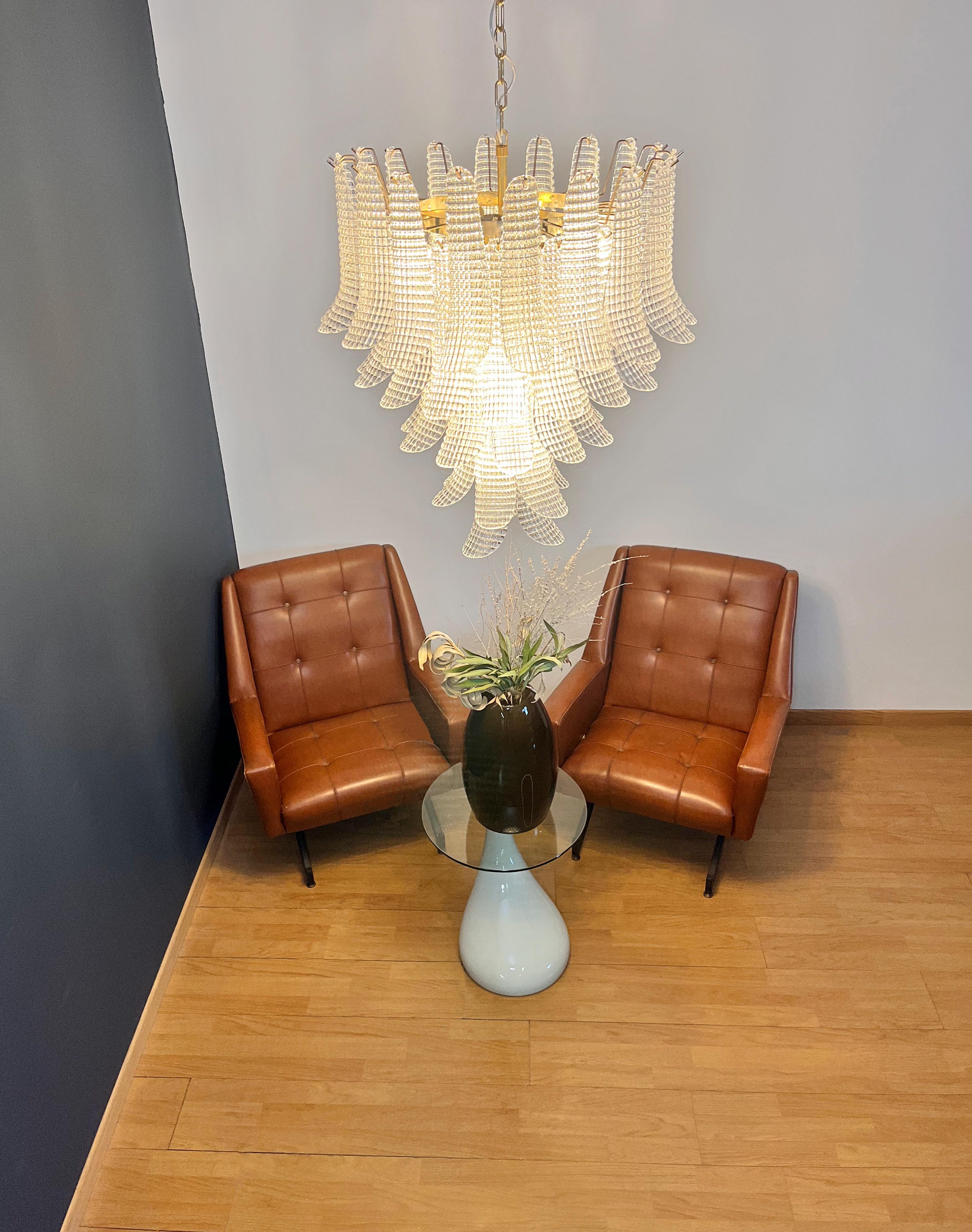 Lampadario vintage italiano di Murano - 52 petali di cristallo in vendita 3