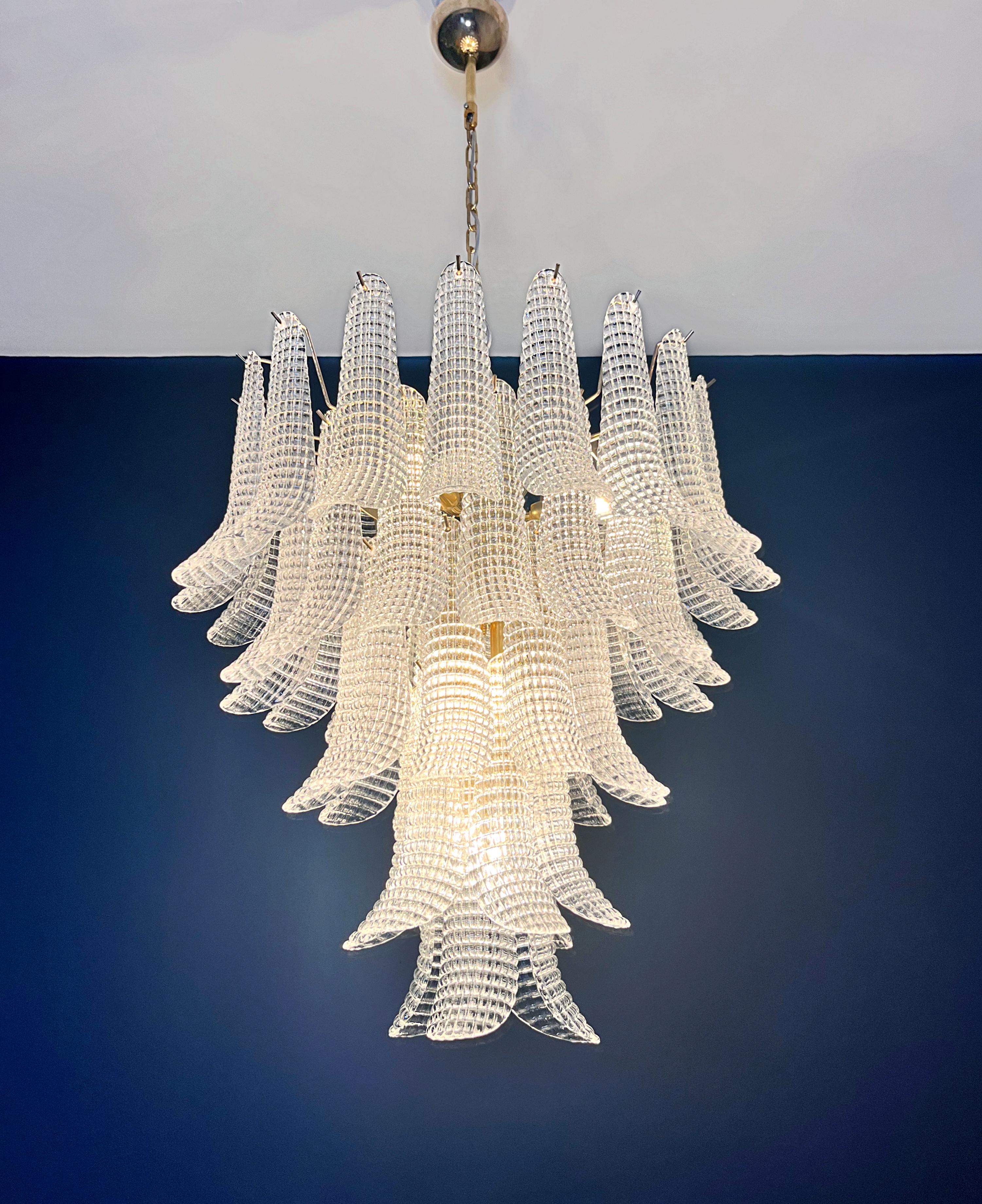 Lampadario vintage italiano di Murano - 52 petali di cristallo in vendita 6