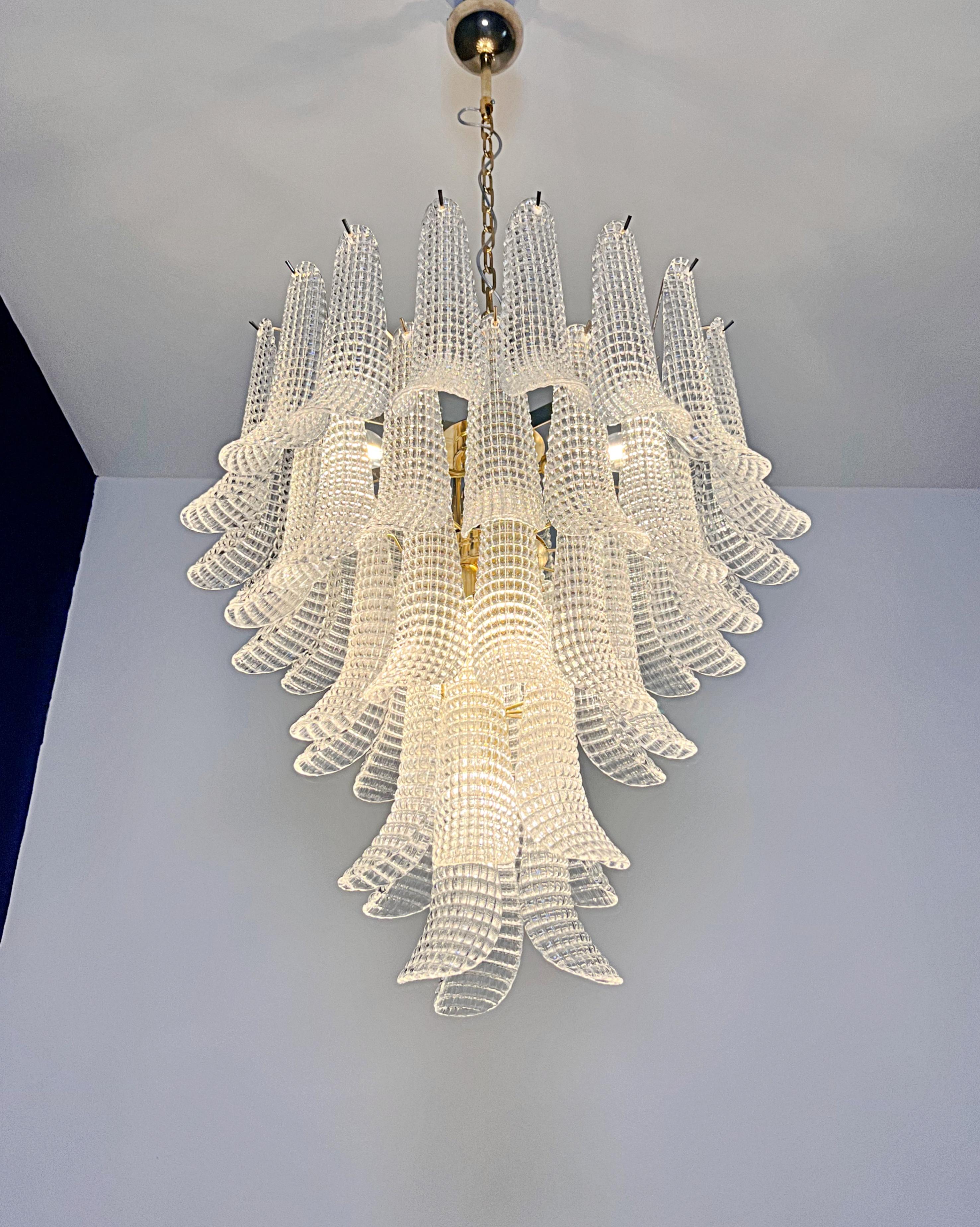 Lampadario vintage italiano di Murano - 52 petali di cristallo in vendita 10