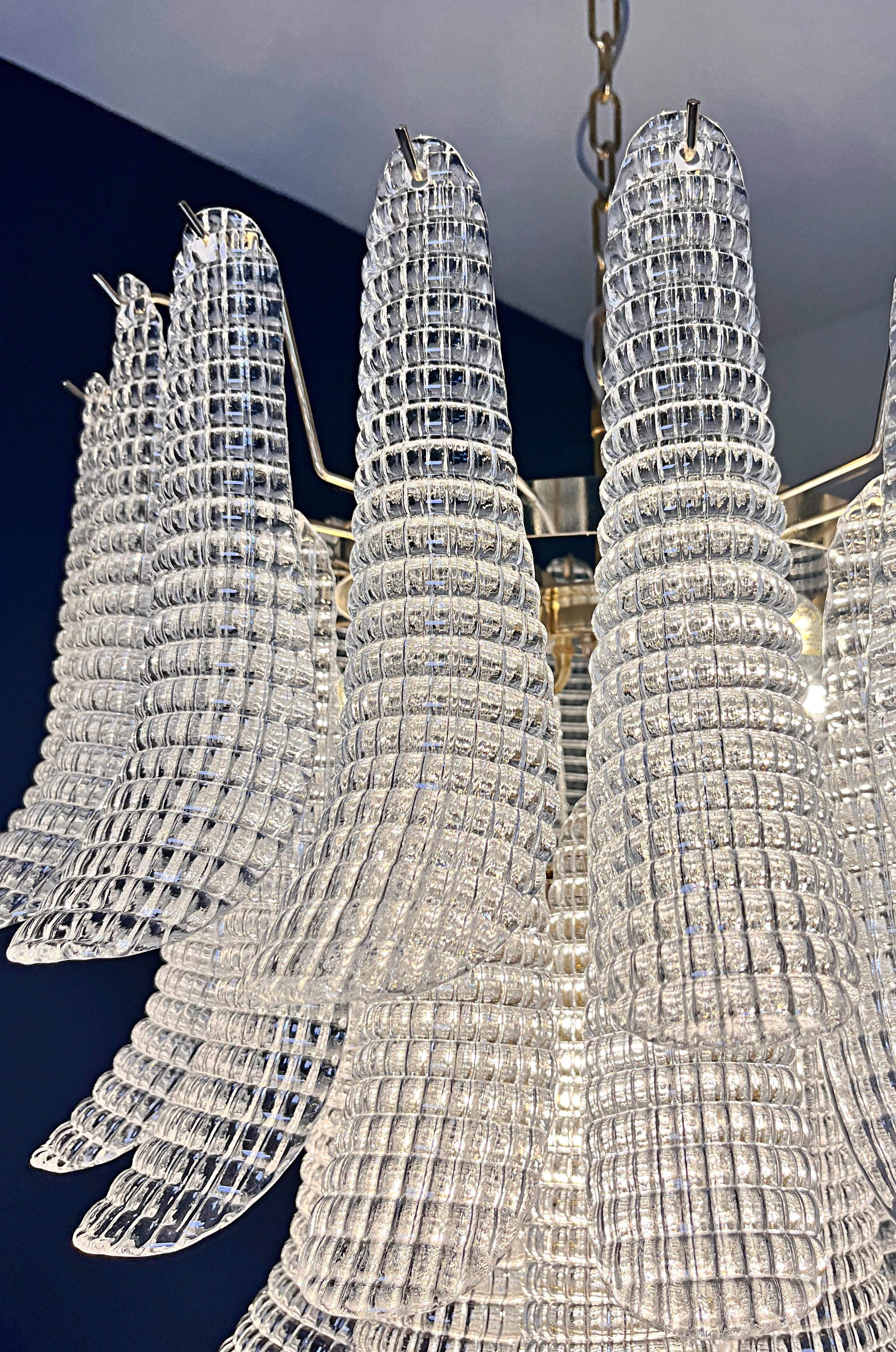 Lampadario vintage italiano di Murano - 52 petali di cristallo in vendita 12
