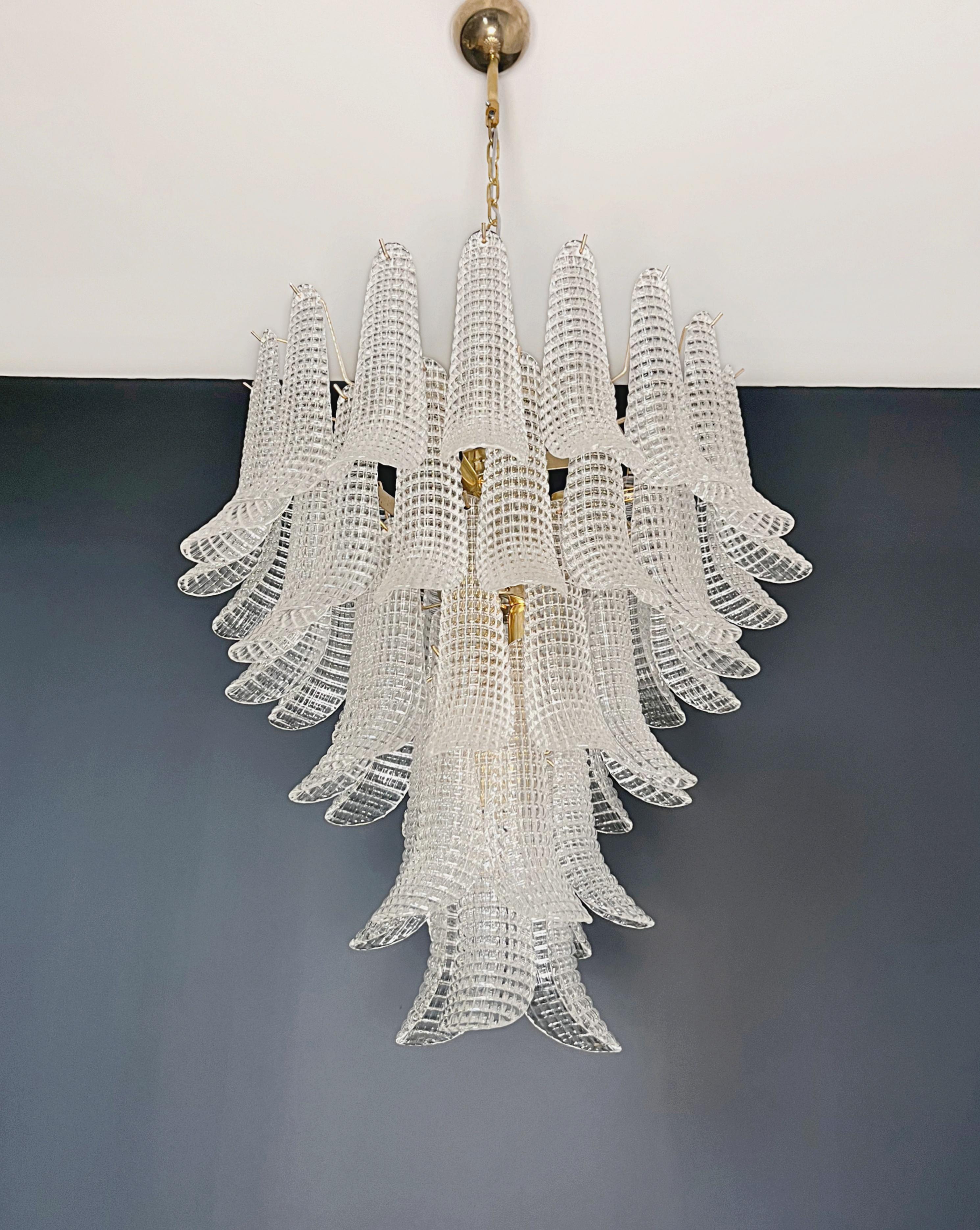 Lampadario vintage italiano di Murano - 52 petali di cristallo In condizioni buone in vendita a Gaiarine Frazione Francenigo (TV), IT