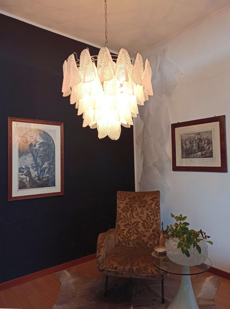 Italian Vintage Murano Chandelier, 57 Glass Rondini For Sale 5