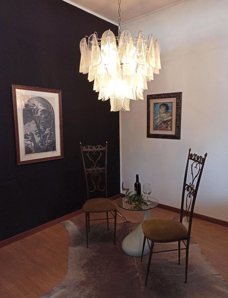 Italian Vintage Murano Chandelier, 57 Glass Rondini For Sale 9