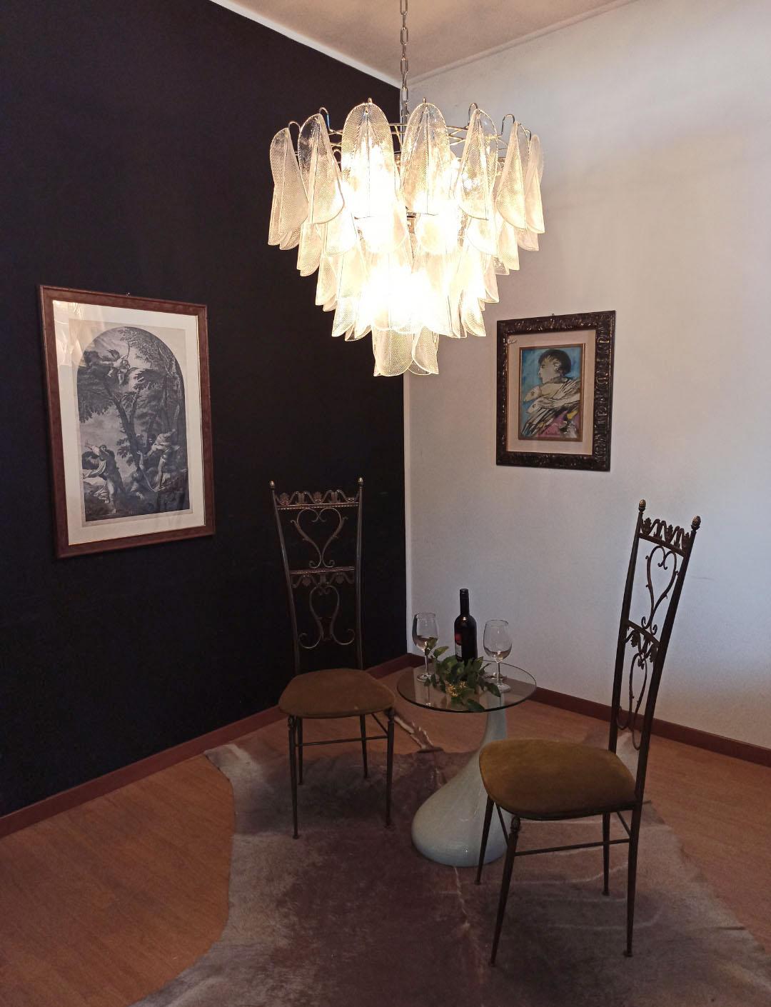 Italian Vintage Murano Chandelier, 57 Glass Rondini 8