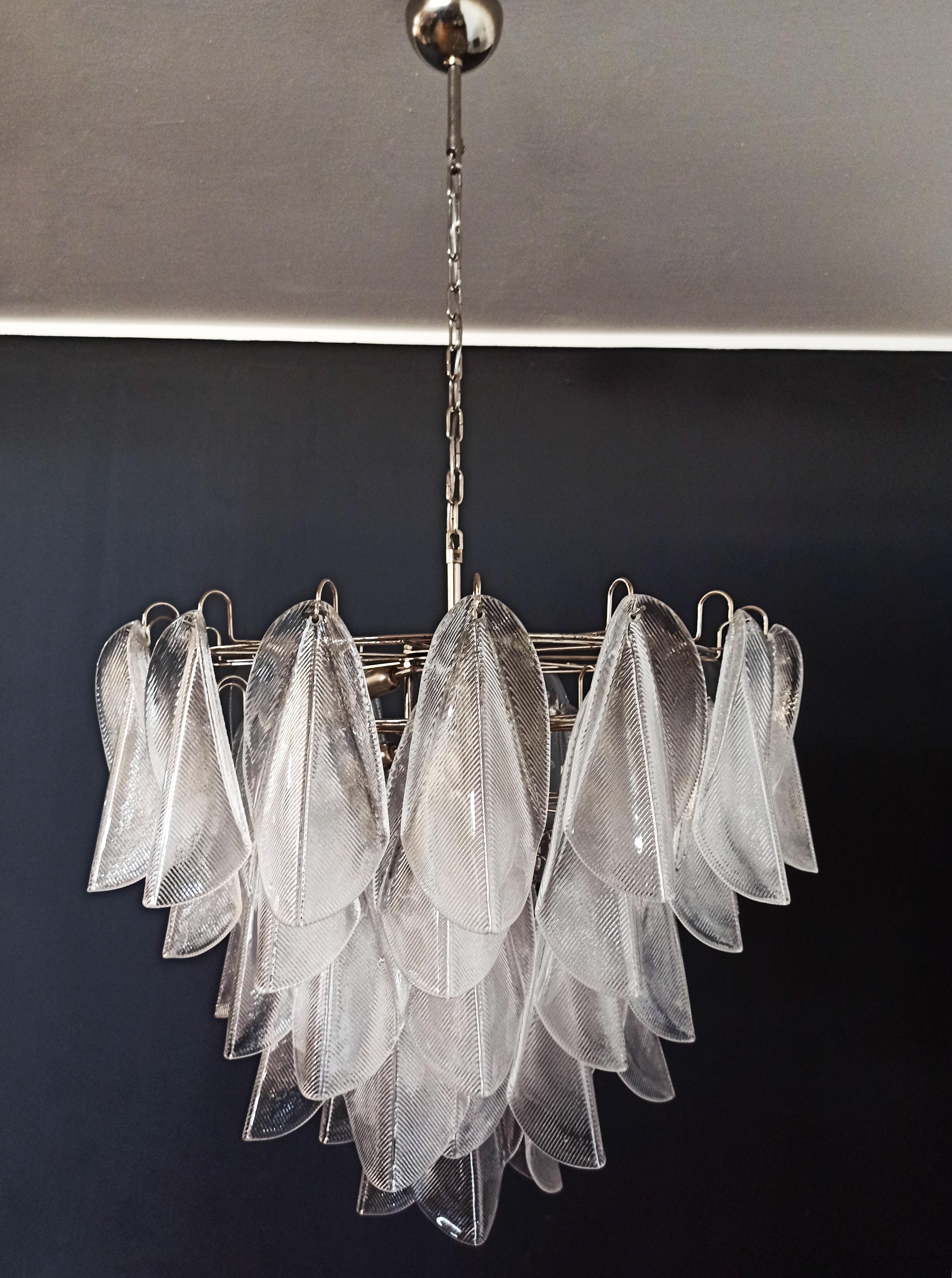 Italian vintage Murano chandelier made by 57 glass petals 