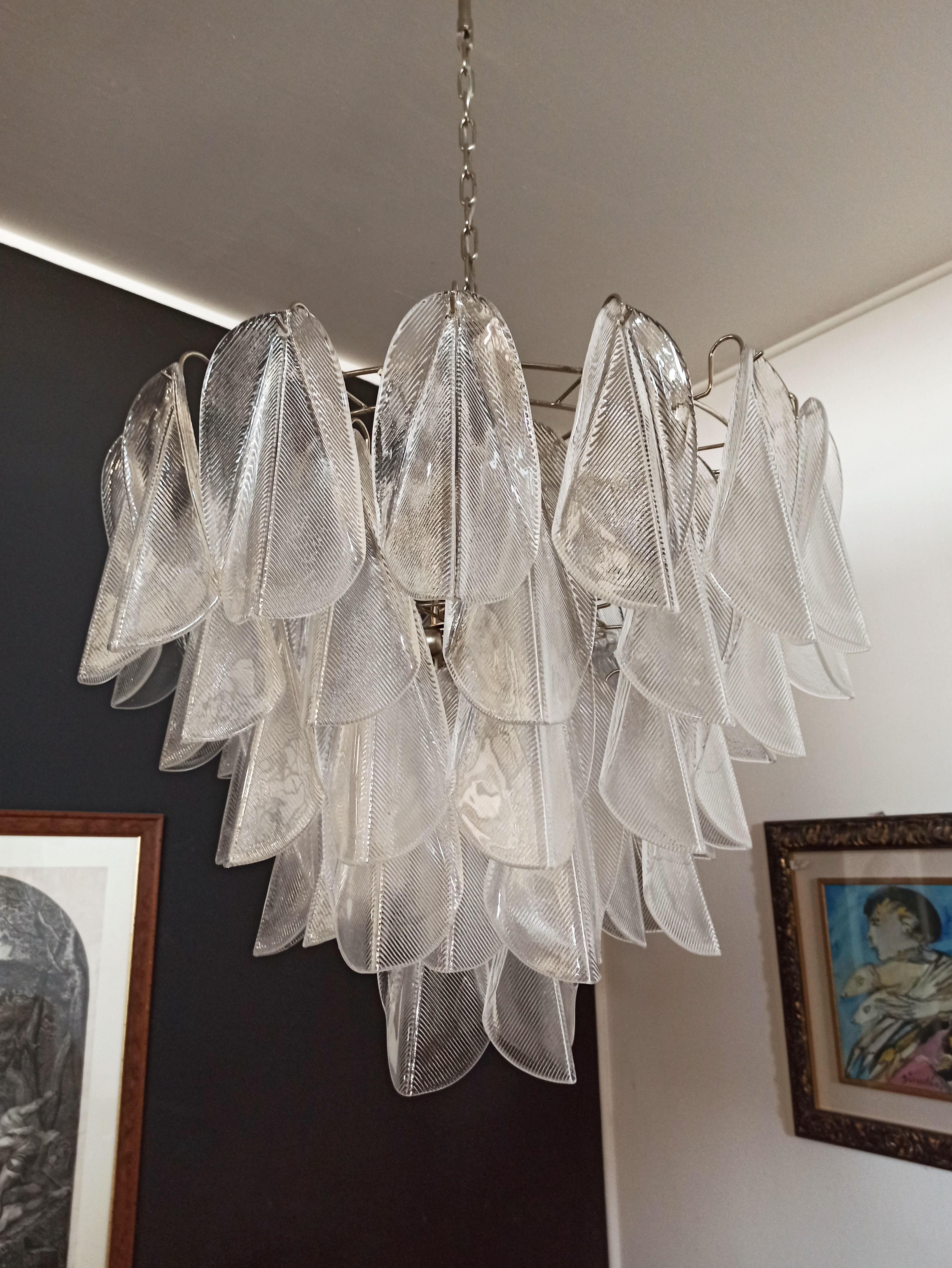 Galvanisé Lustre italien vintage de Murano, 57 verres Rondini en vente