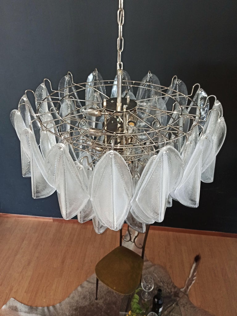 Late 20th Century Italian Vintage Murano Chandelier, 57 Glass Rondini For Sale