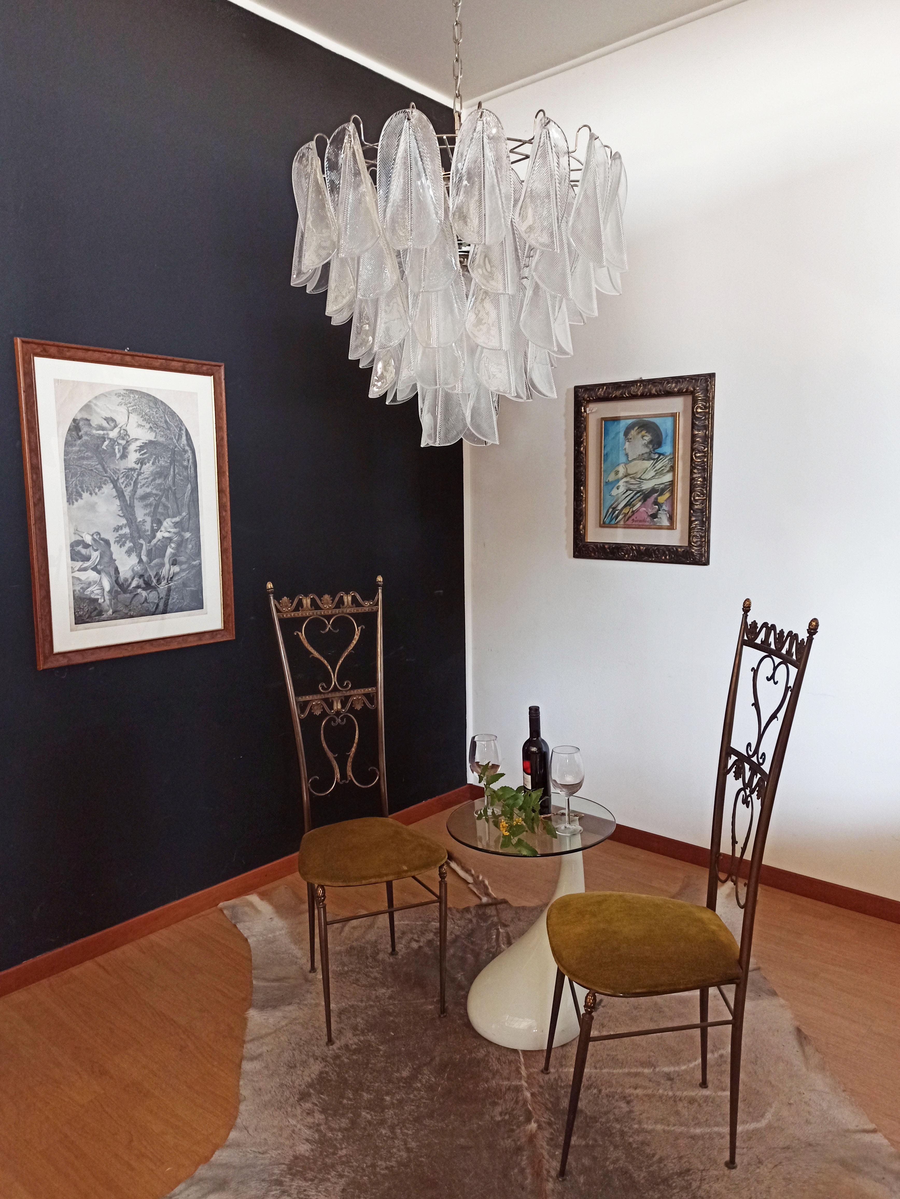 Late 20th Century Italian Vintage Murano Chandelier, 57 Glass Rondini