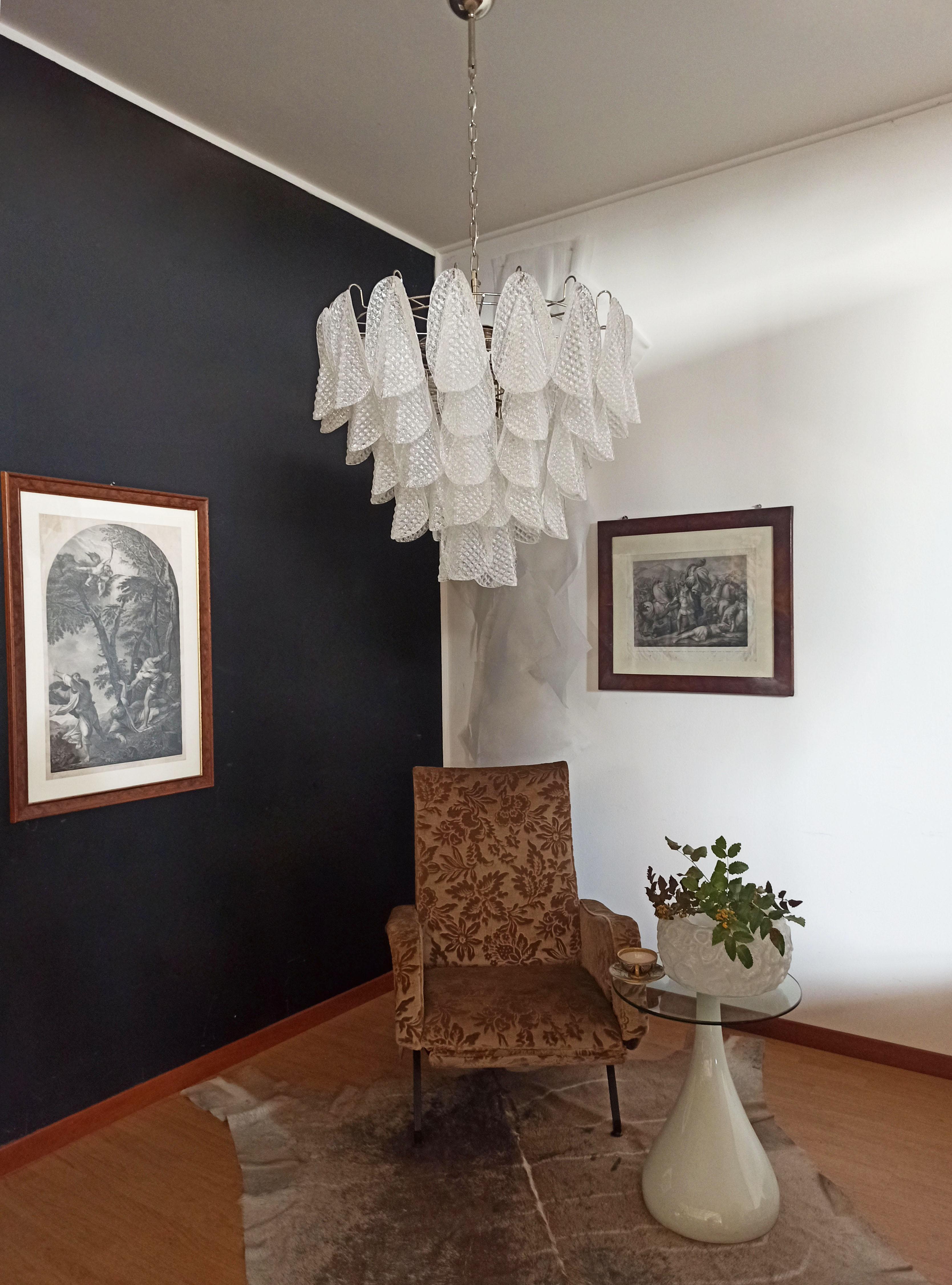 Italian Vintage Murano Chandelier, 57 Glass Rondini For Sale 4