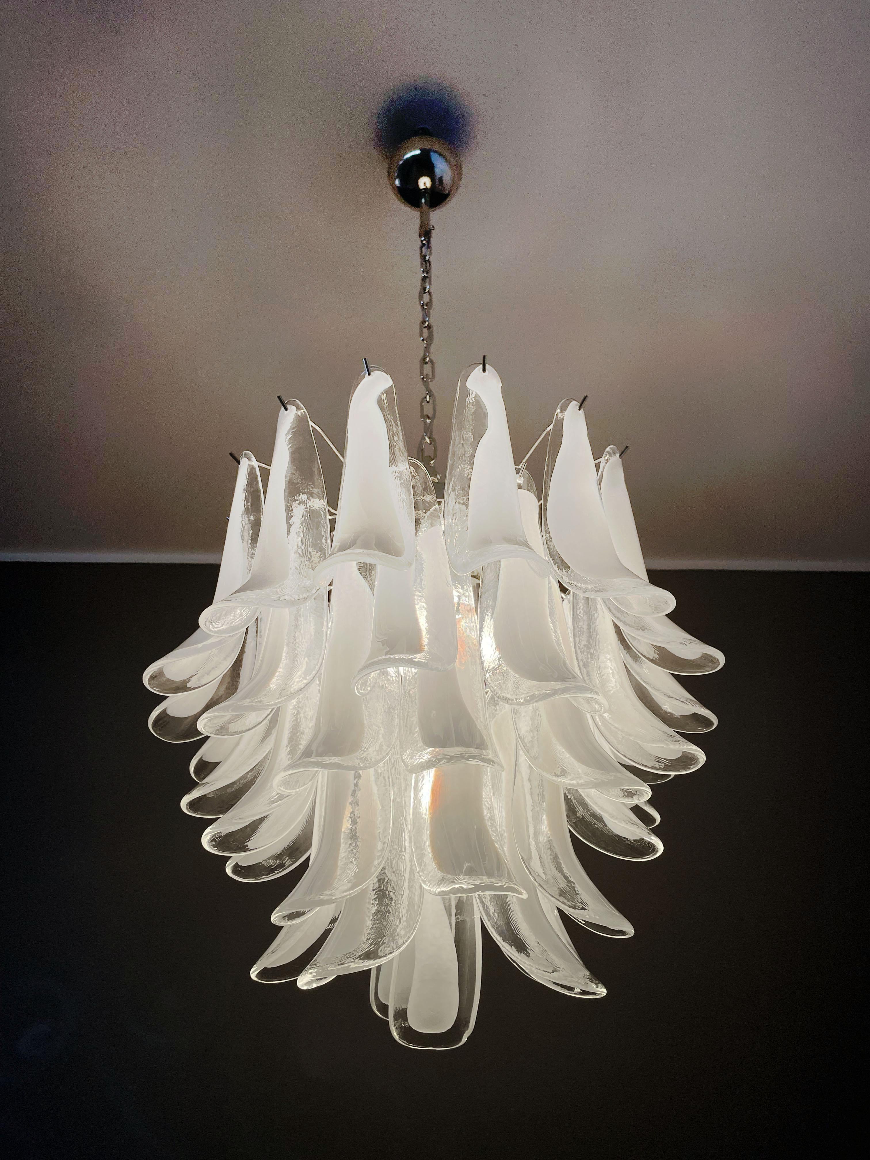 Italian vintage Murano chandelier in the manner of Mazzega - 41 glass petals For Sale 5