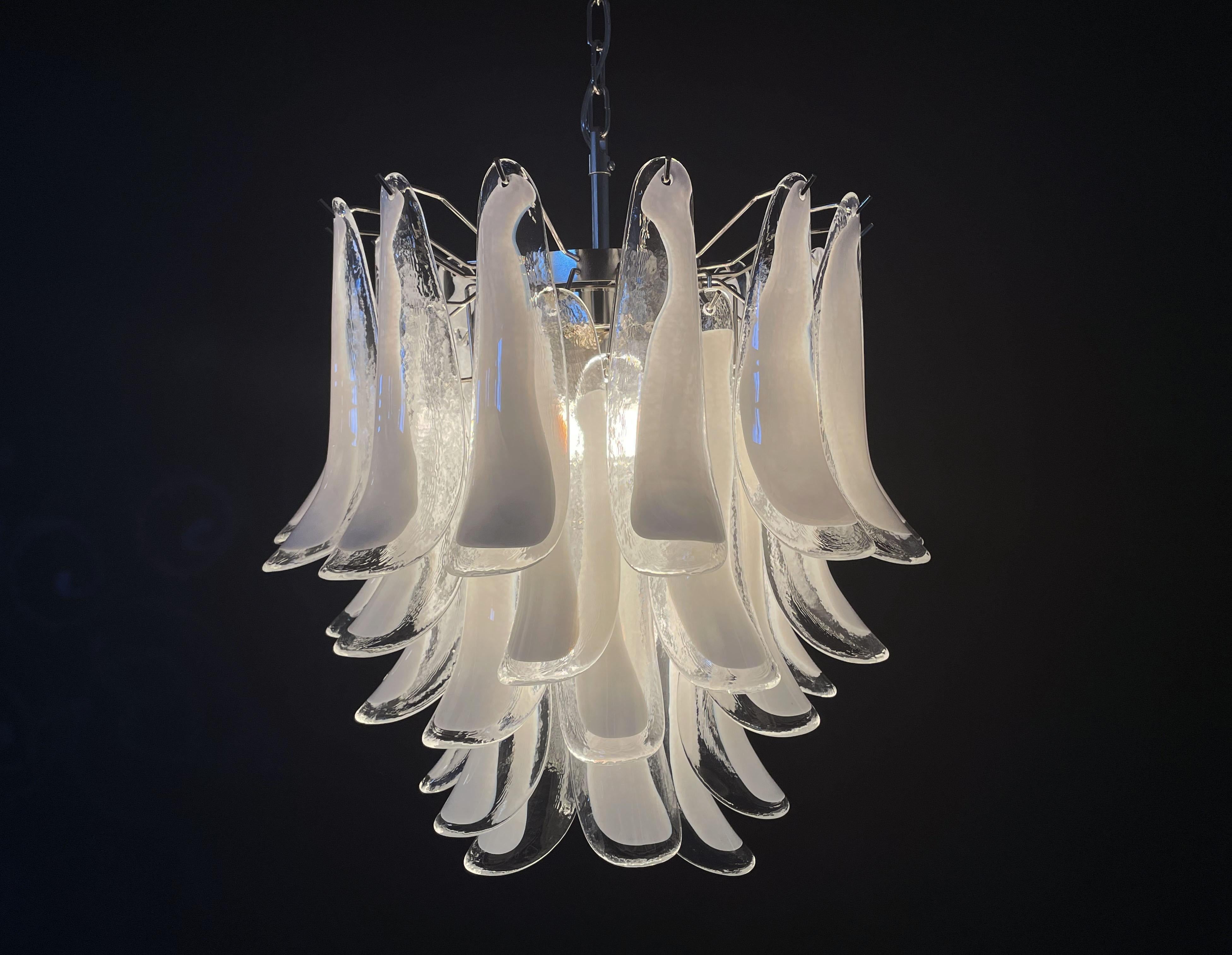 Italian vintage Murano chandelier in the manner of Mazzega - 41 glass petals For Sale 9