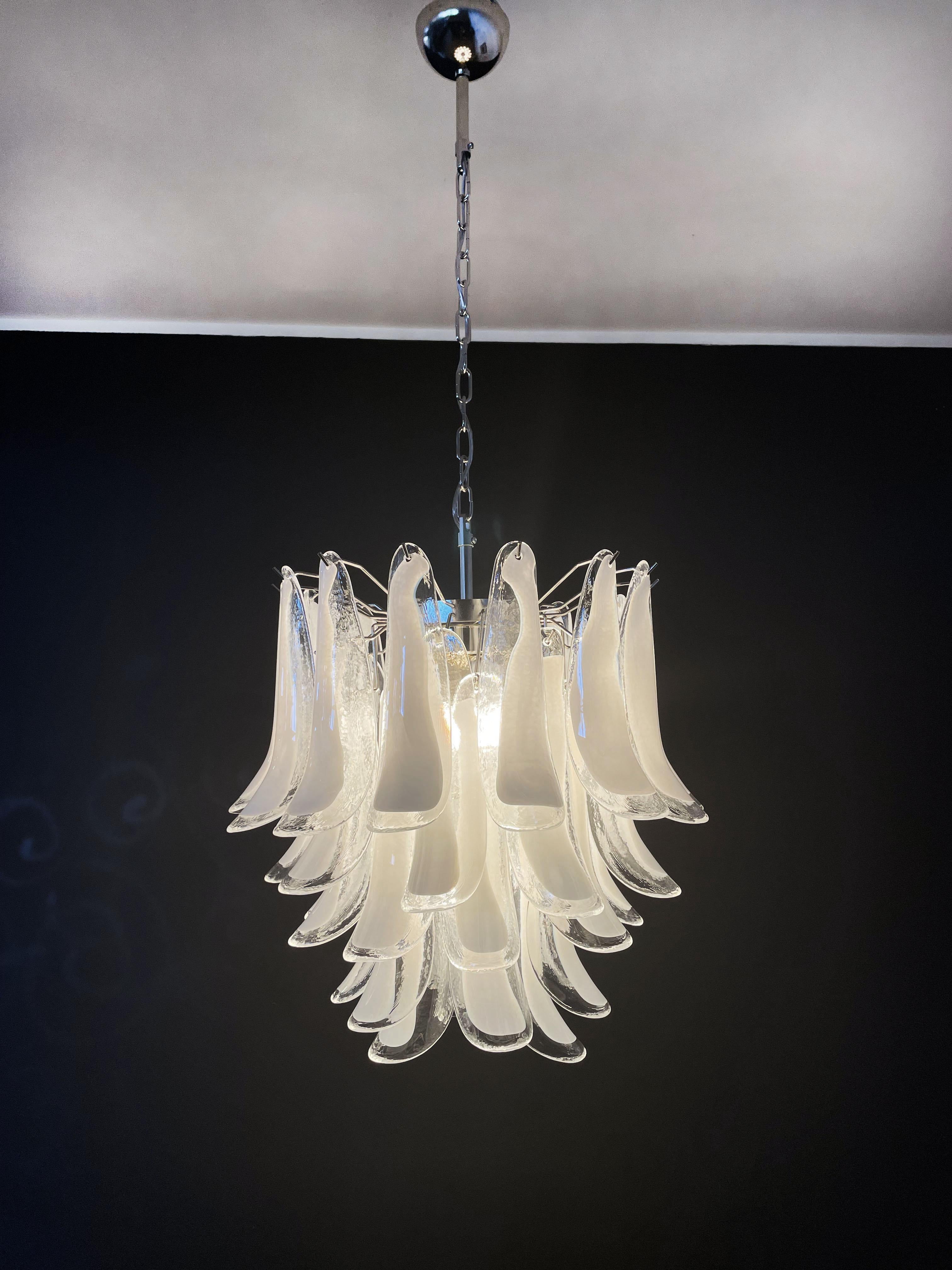 Italian vintage Murano chandelier in the manner of Mazzega - 41 glass petals For Sale 10