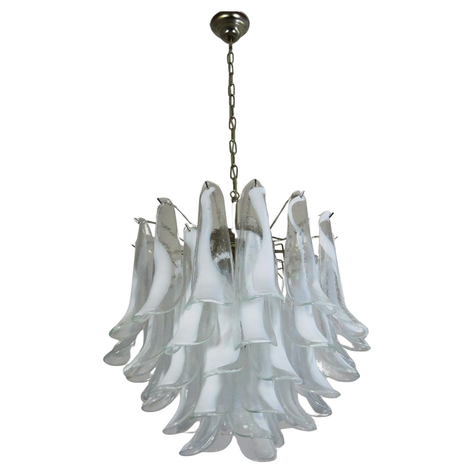 Italian vintage Murano chandelier in the manner of Mazzega - 41 glass petals For Sale