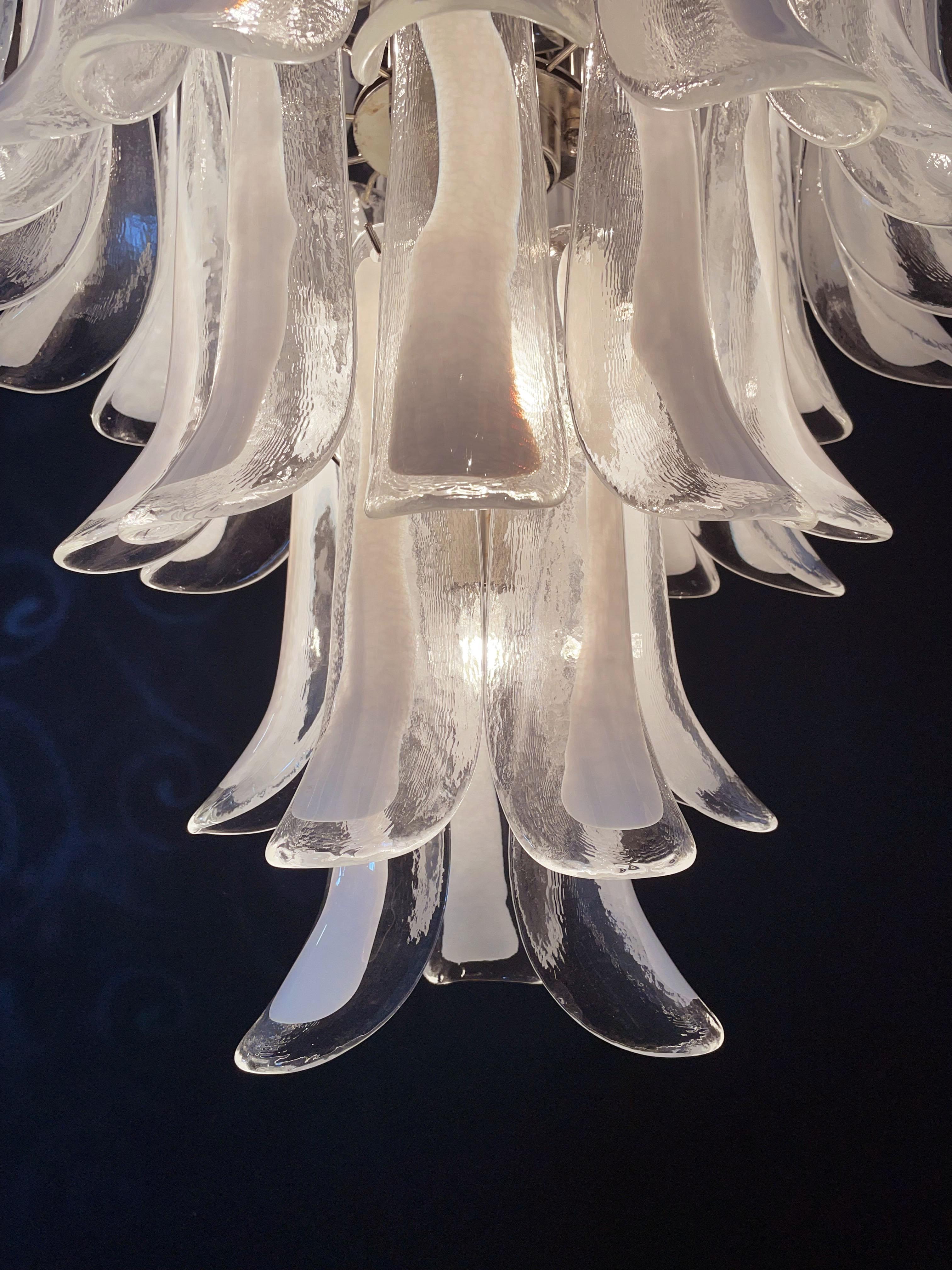 Italian vintage Murano chandelier in the manner of Mazzega - 52 glass petals For Sale 4
