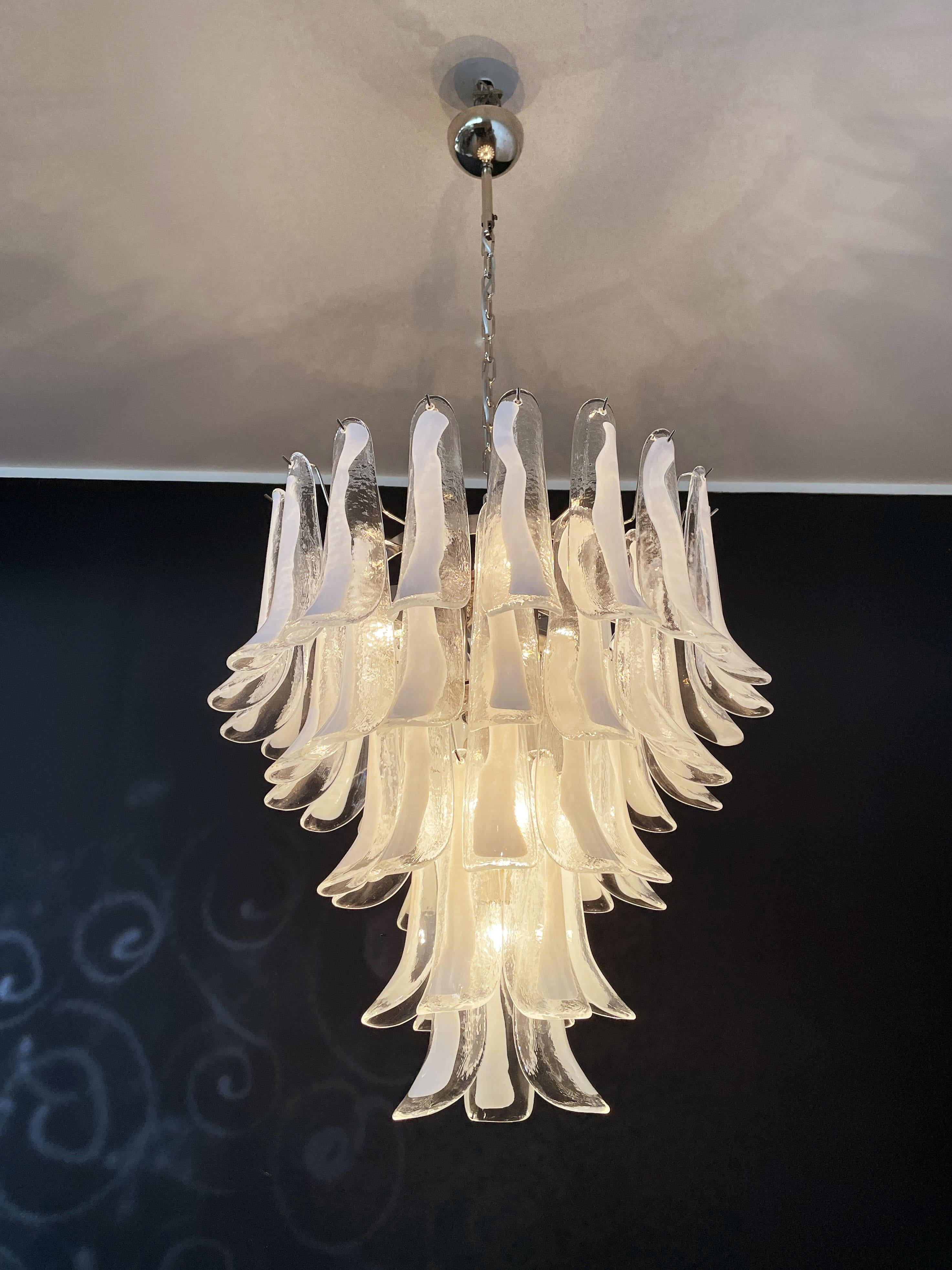 Italian vintage Murano chandelier in the manner of Mazzega - 52 glass petals For Sale 6