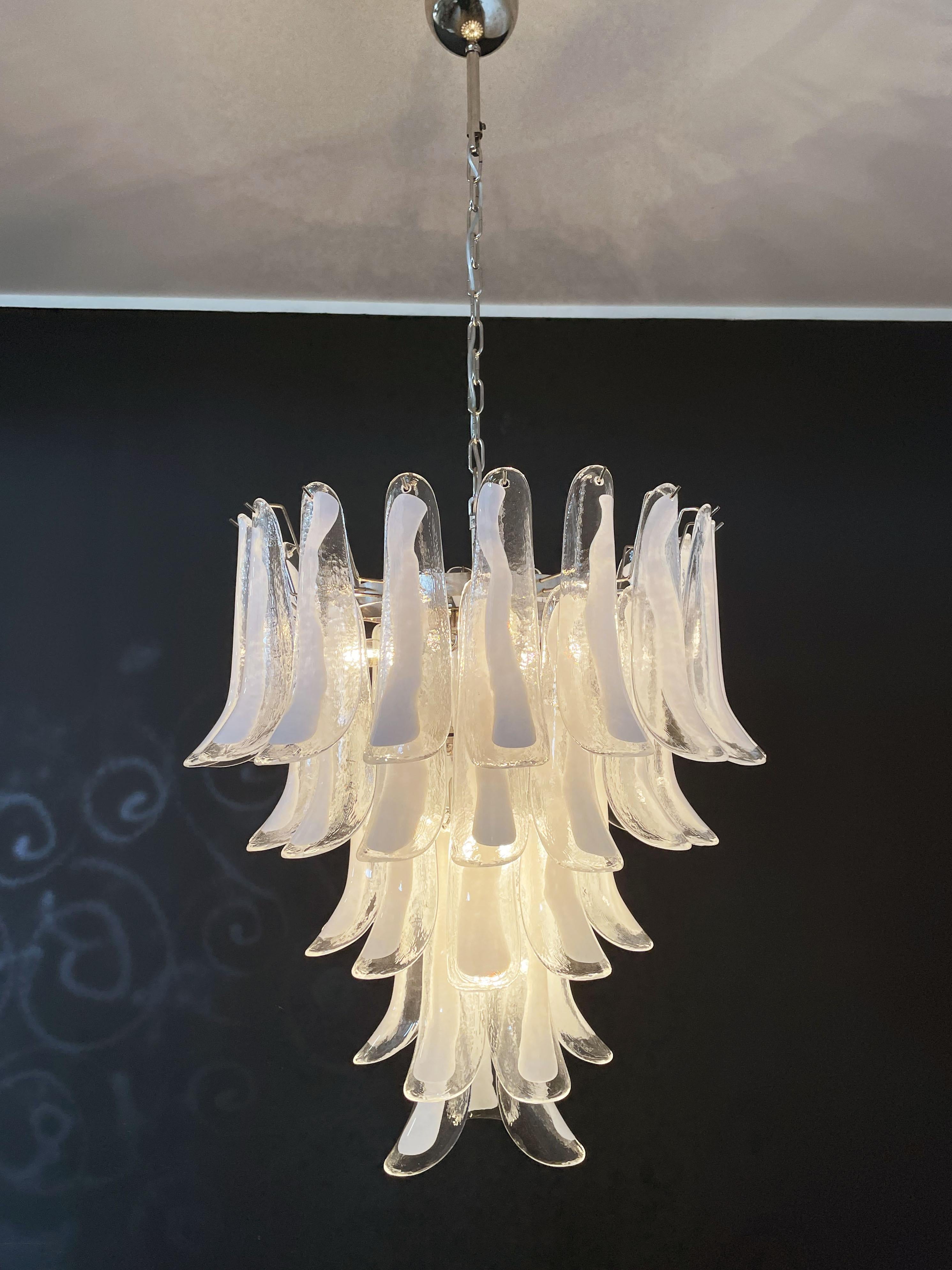 Italian vintage Murano chandelier in the manner of Mazzega - 52 glass petals For Sale 7