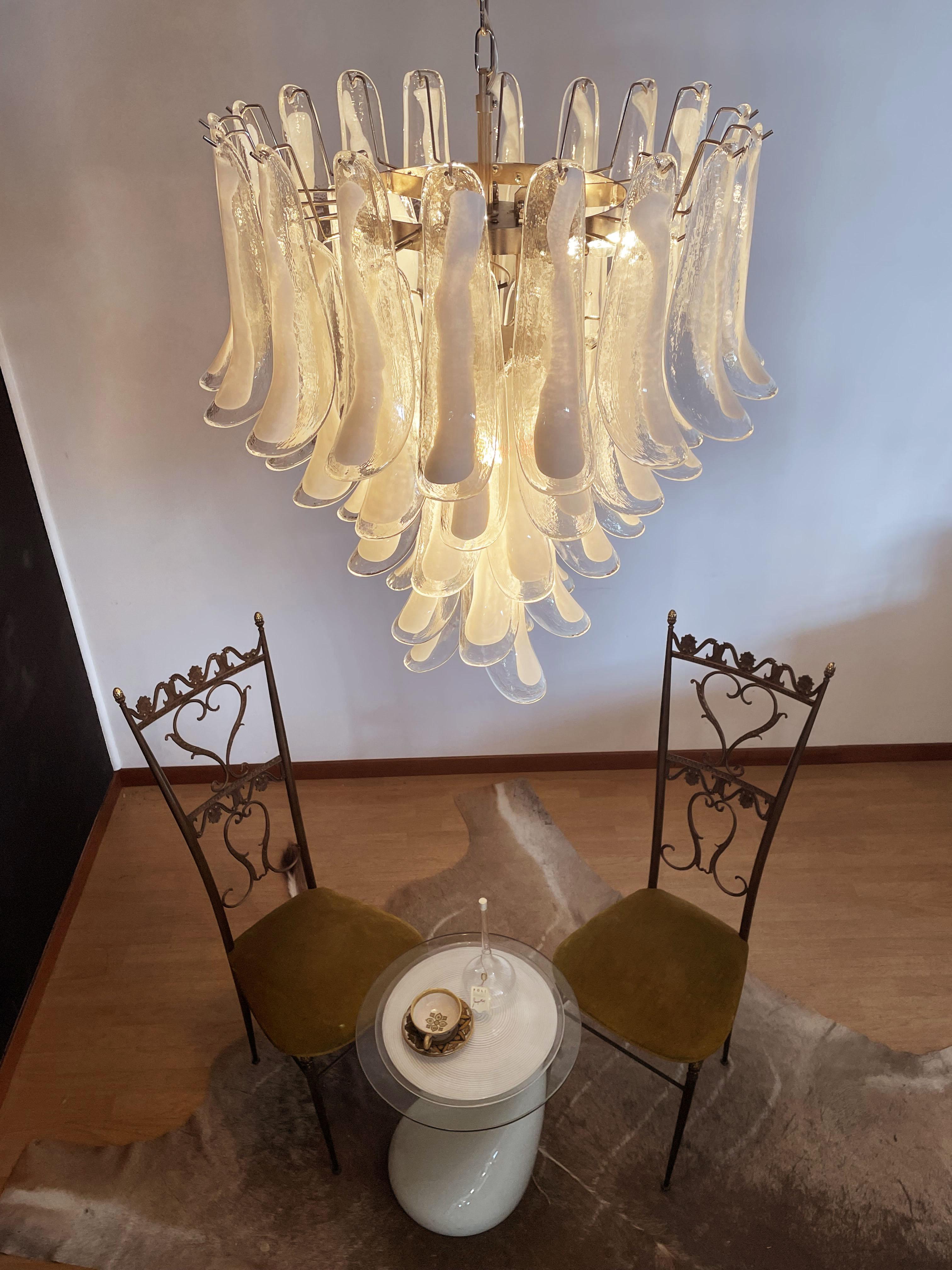 Italian vintage Murano chandelier in the manner of Mazzega - 52 glass petals For Sale 10