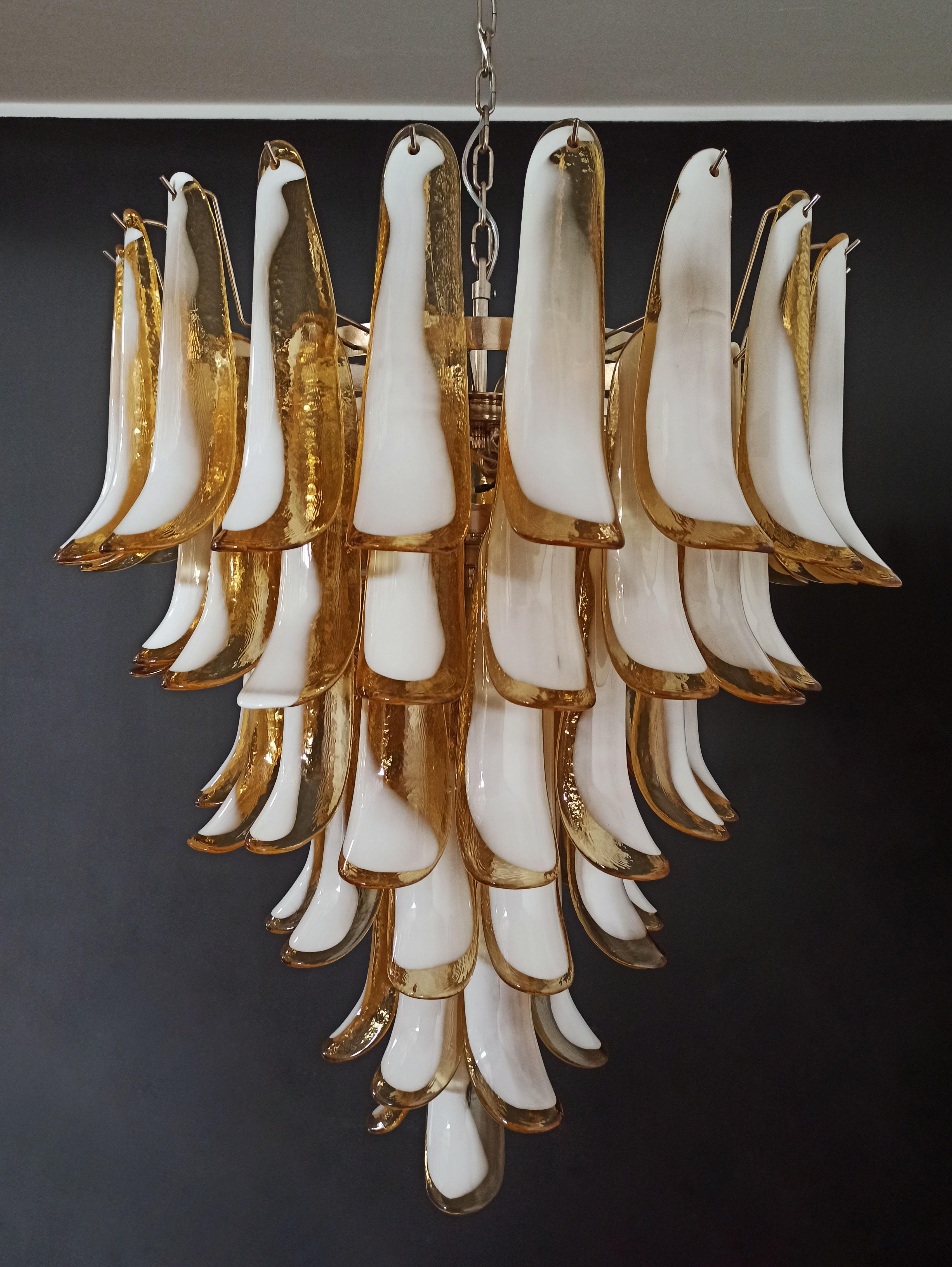 Italian Vintage Murano Chandelier in the Manner of Mazzega, 75 Caramel Glass Pe For Sale 3
