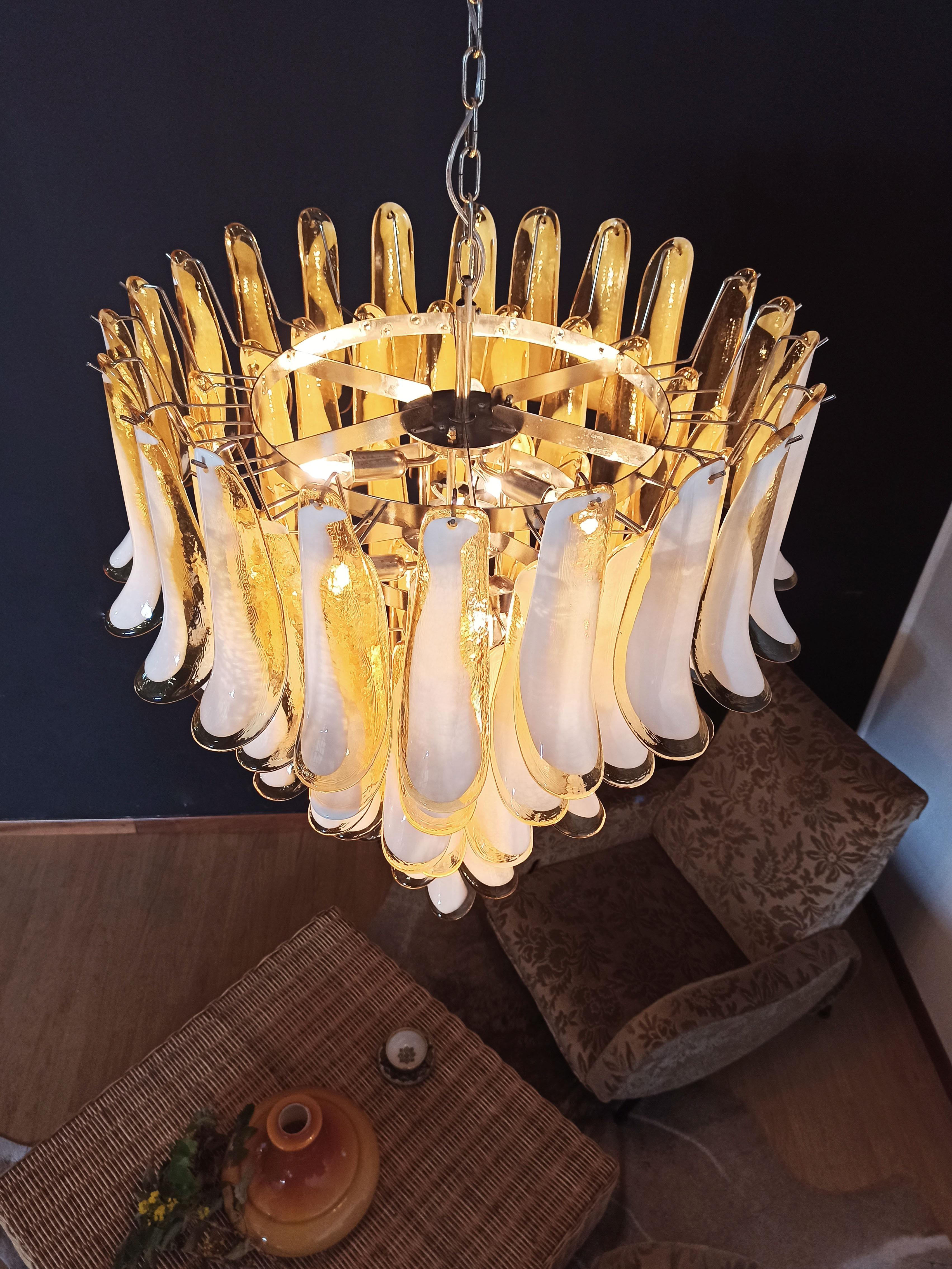 Italian Vintage Murano Chandelier in the Manner of Mazzega, 75 Caramel Glass Pe For Sale 7