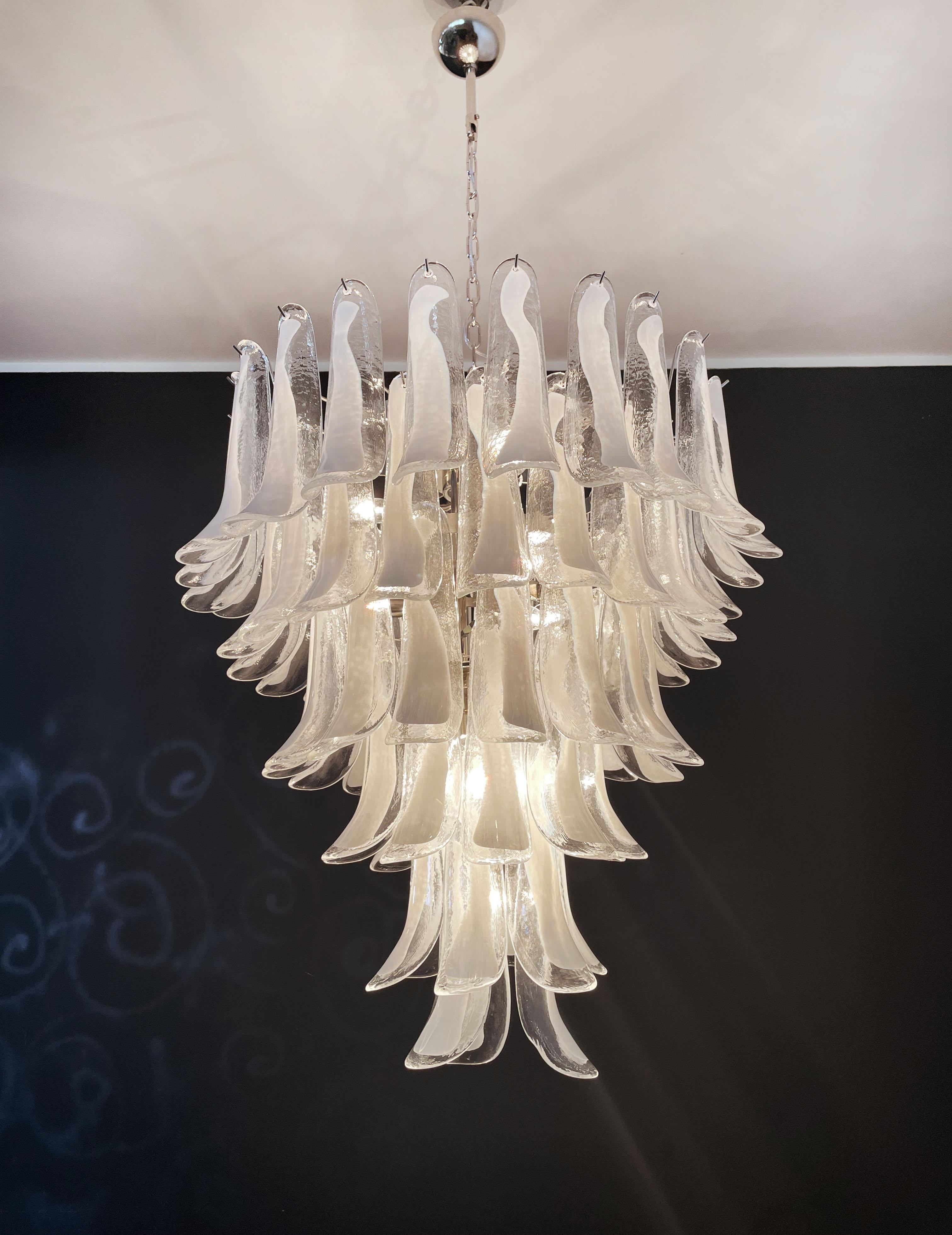 Italian vintage Murano chandelier in the manner of Mazzega - 75 glass petals For Sale 7