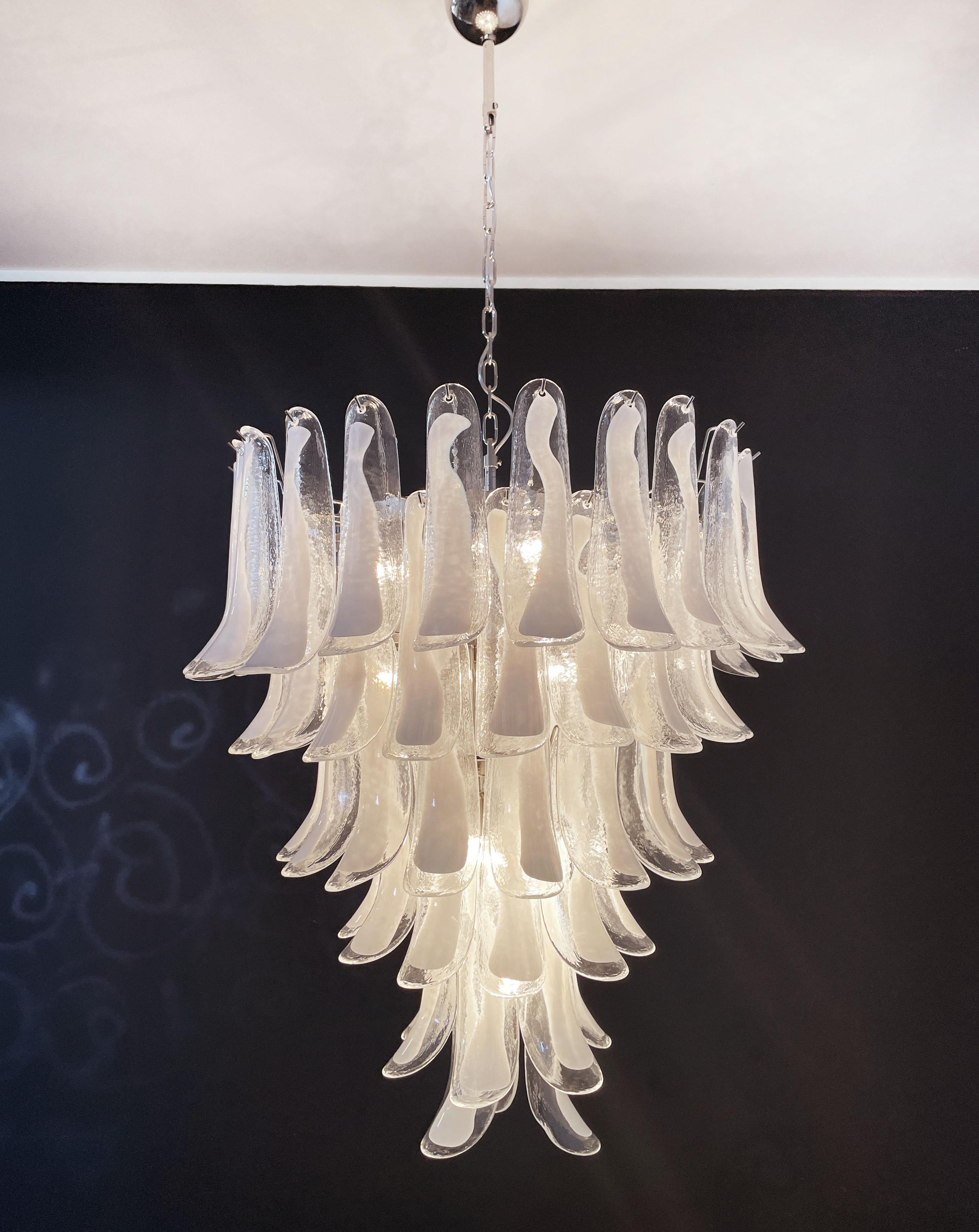 Italian vintage Murano chandelier in the manner of Mazzega - 75 glass petals For Sale 8